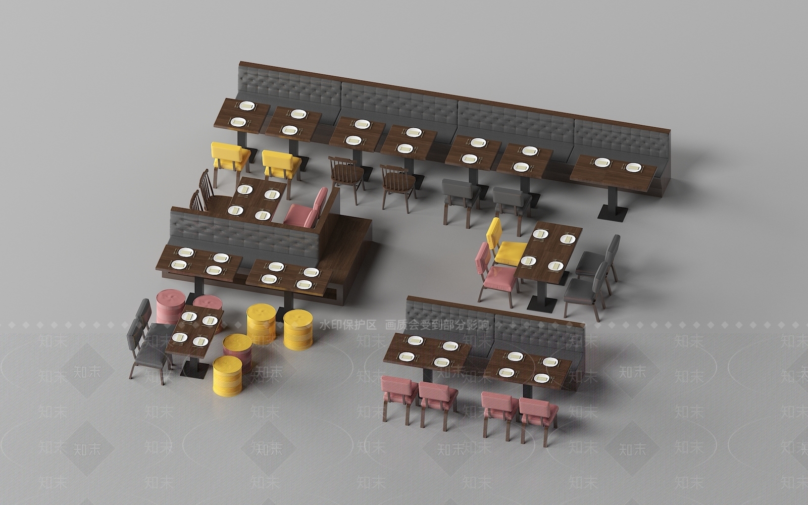 现代餐桌椅3D模型下载【ID:1198304738】