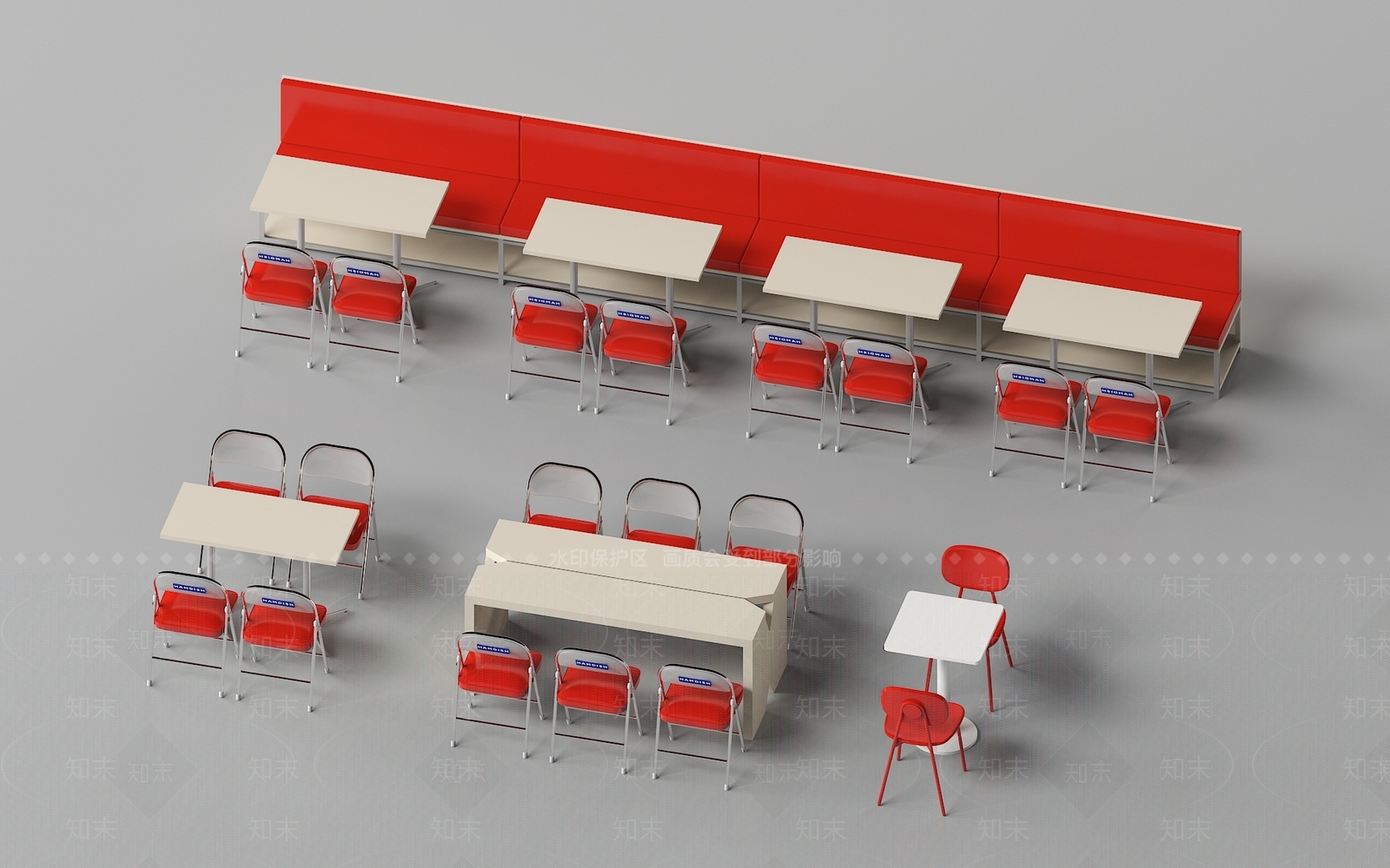 现代餐桌椅3D模型下载【ID:1198305419】