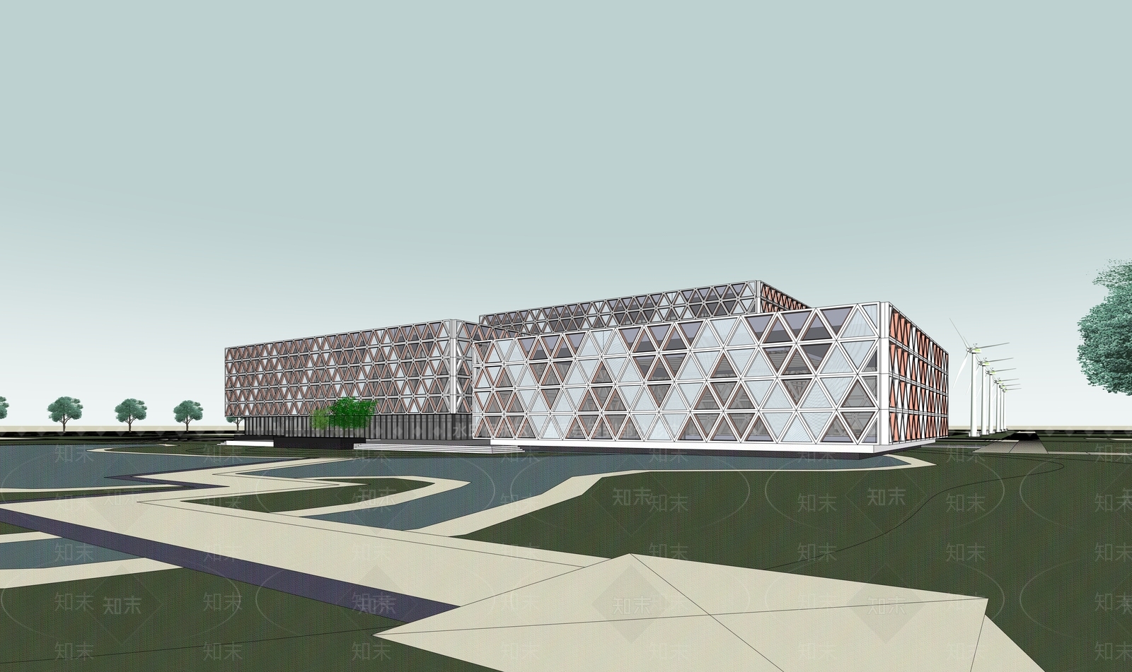 现代极简图书馆SU模型下载【ID:1198306713】