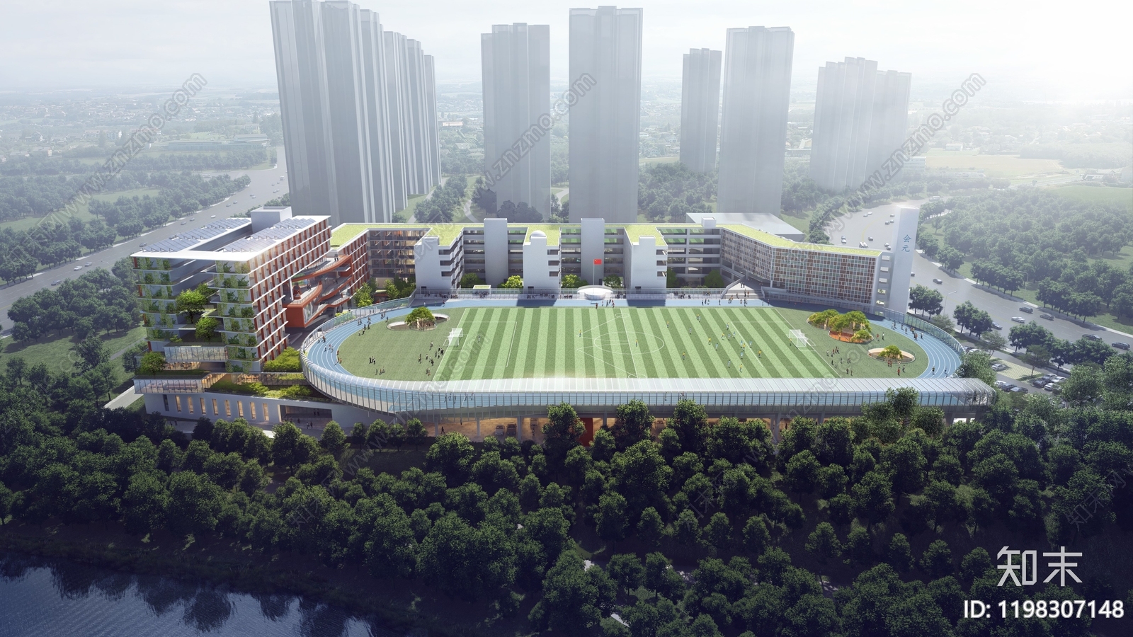 现代简约学校建筑施工图下载【ID:1198307148】