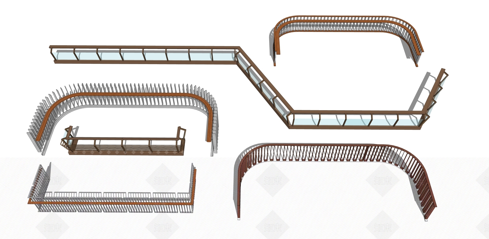 现代栏杆扶手SU模型下载【ID:1198306974】