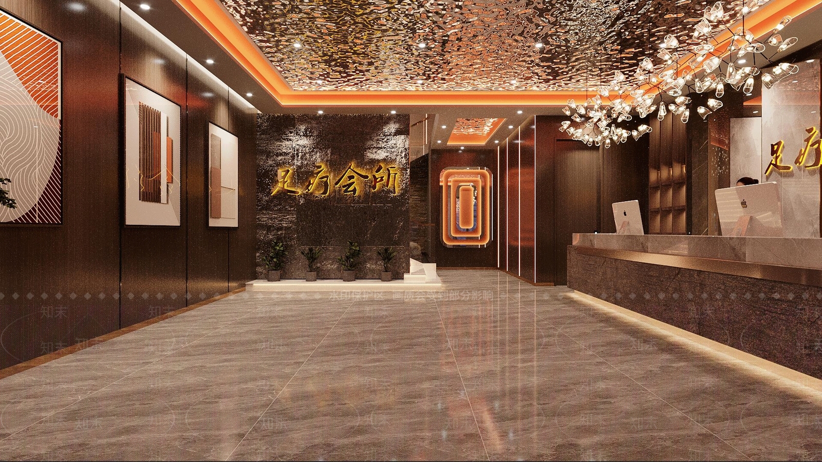 现代足浴店3D模型下载【ID:1198309844】