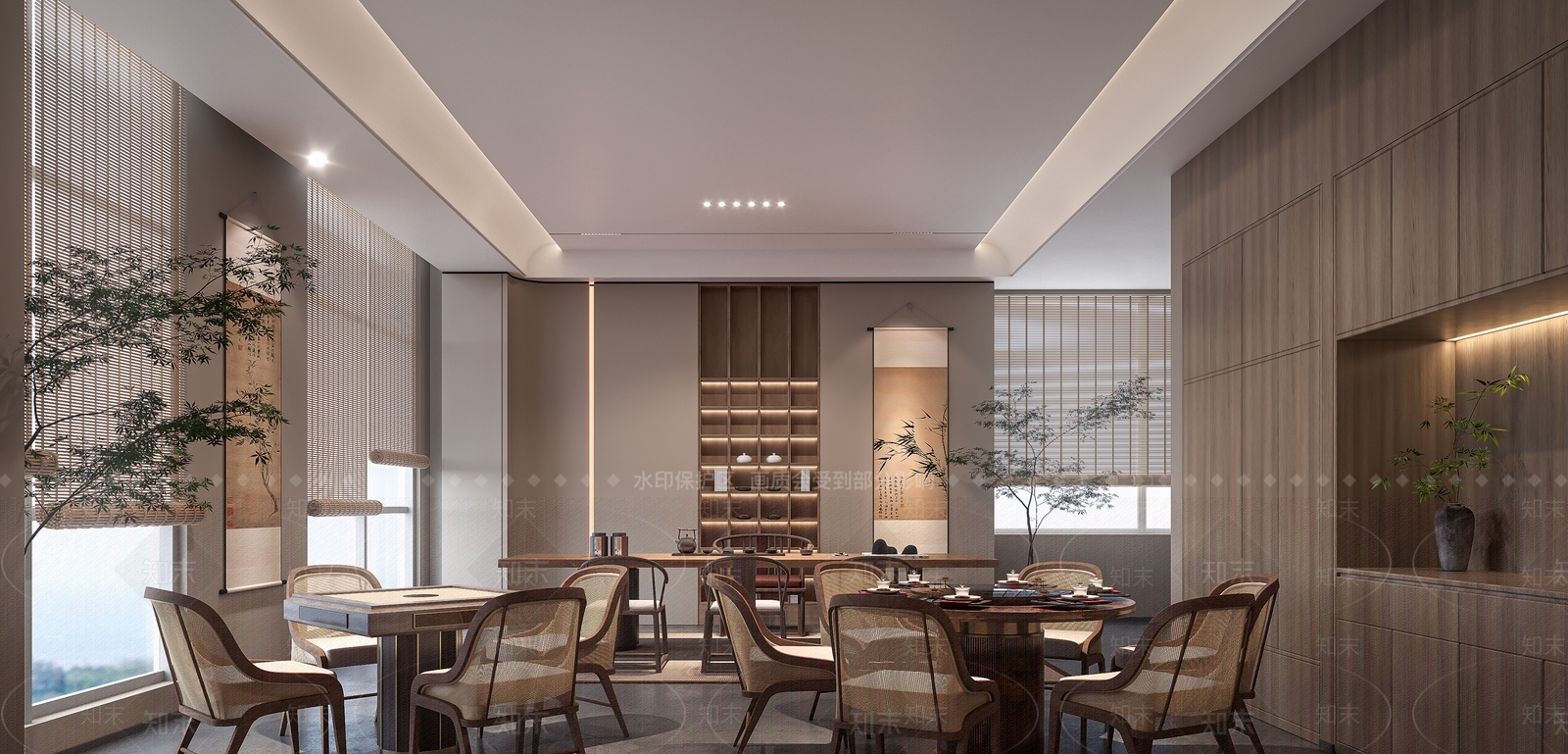 禅意新中式茶叶店3D模型下载【ID:1198310594】