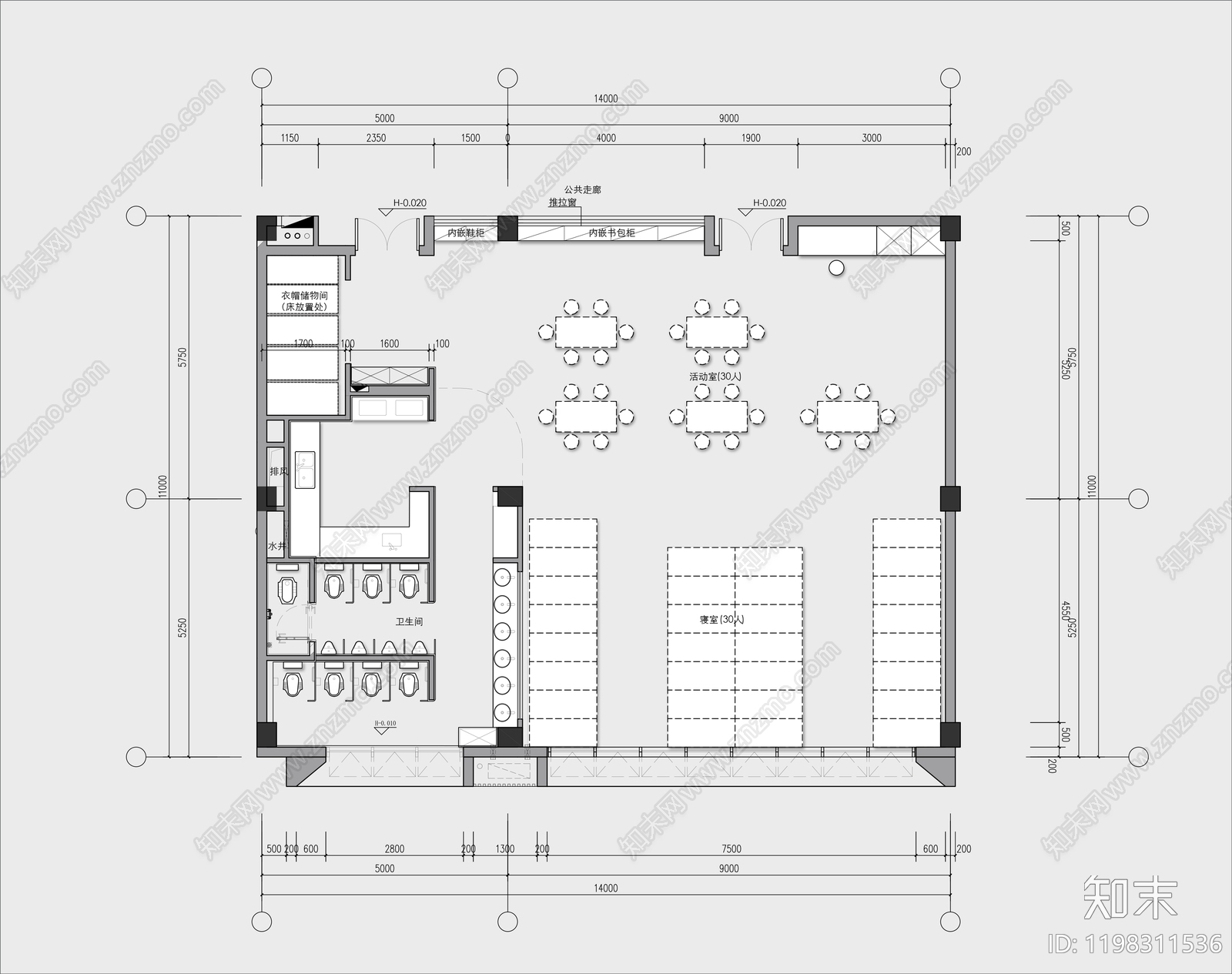 现代幼儿园施工图下载【ID:1198311536】