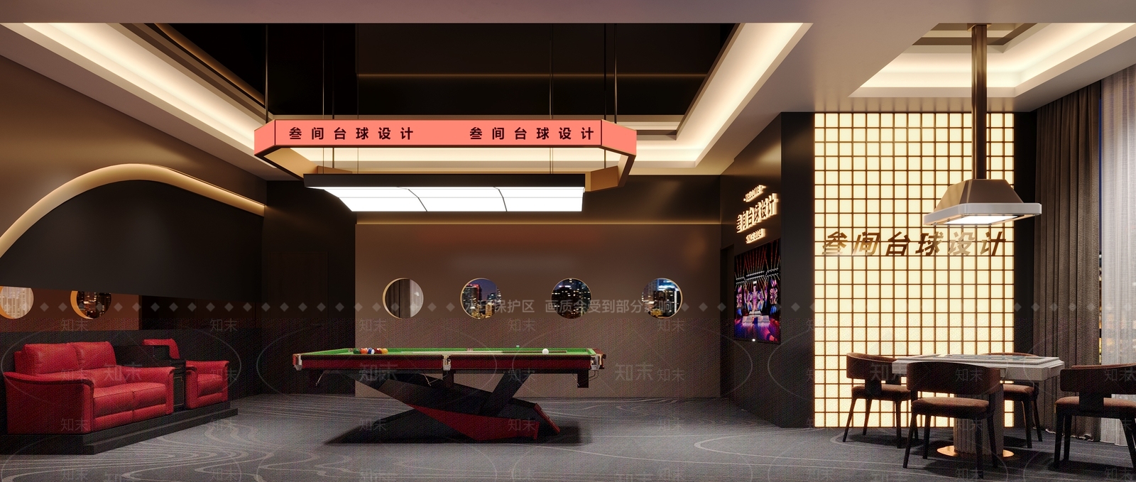 现代台球室3D模型下载【ID:1198312017】