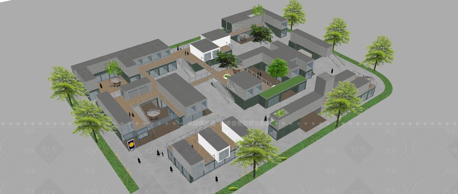 现代极简风格建筑SU模型下载【ID:1198313125】
