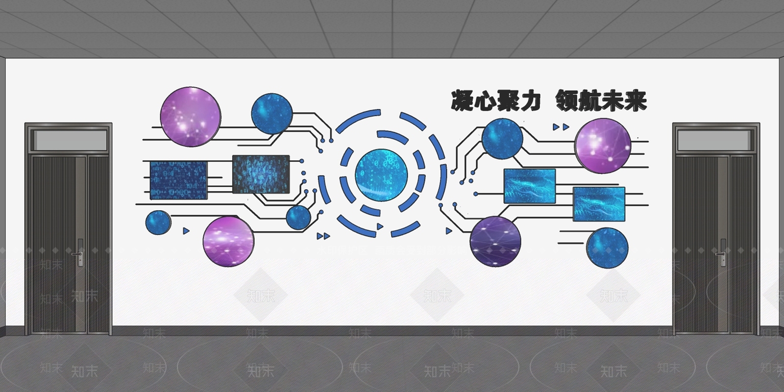 现代文化墙SU模型下载【ID:1198314875】