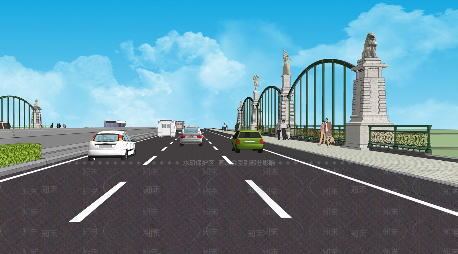 现代新中式大桥SU模型下载【ID:1198315051】