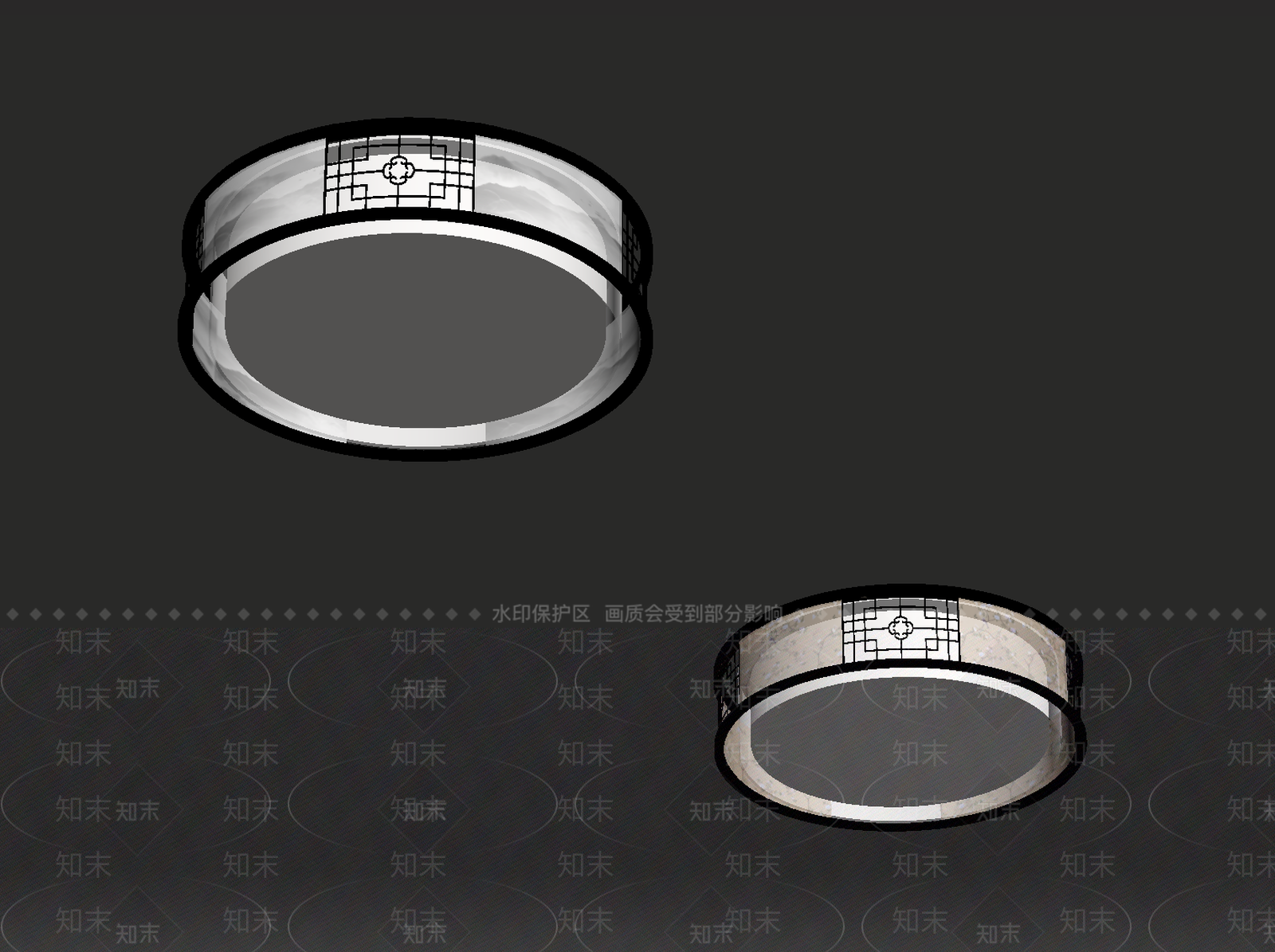 新中式吸顶灯SU模型下载【ID:1198315440】