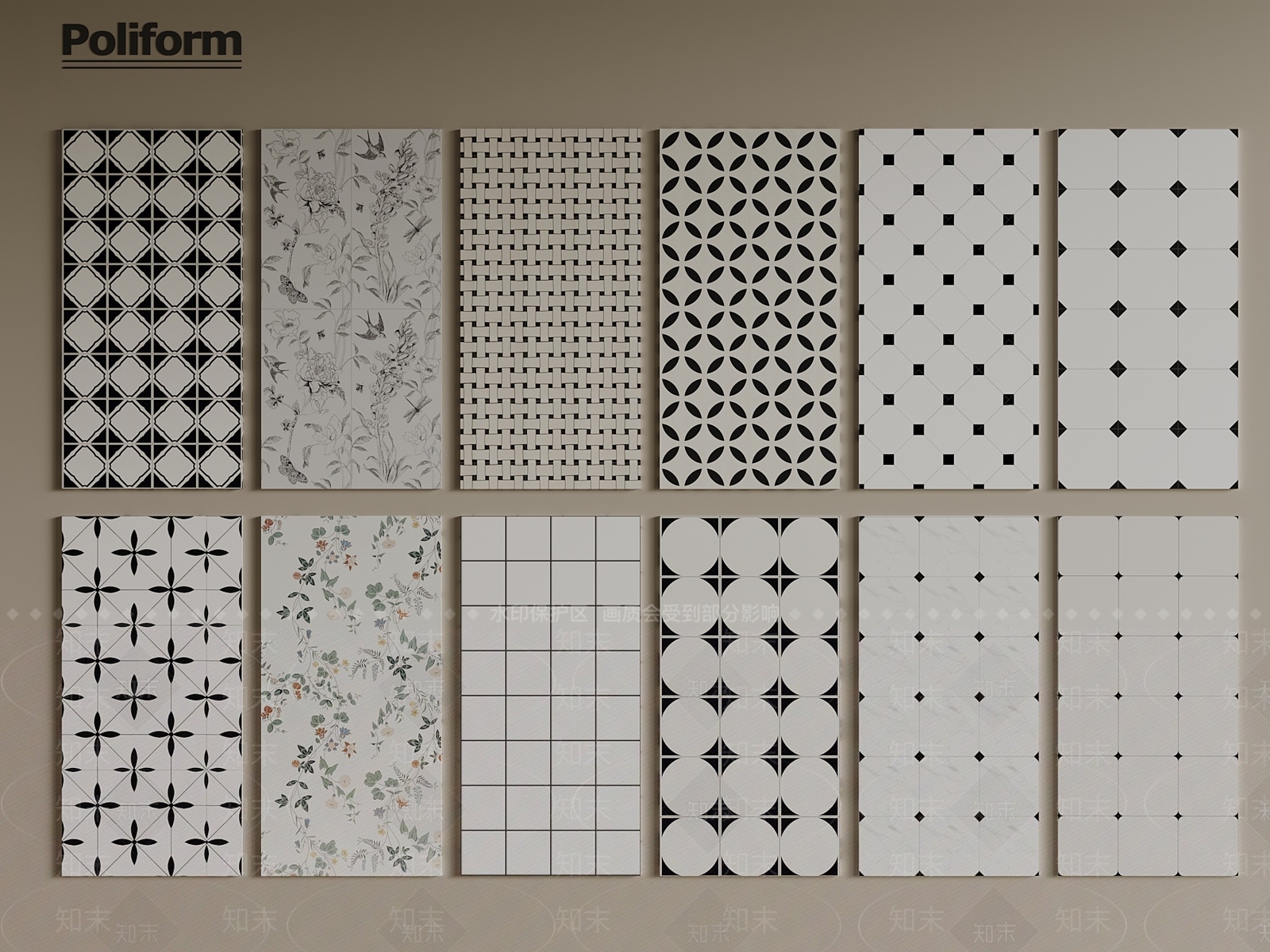 法式地砖3D模型下载【ID:1198320196】