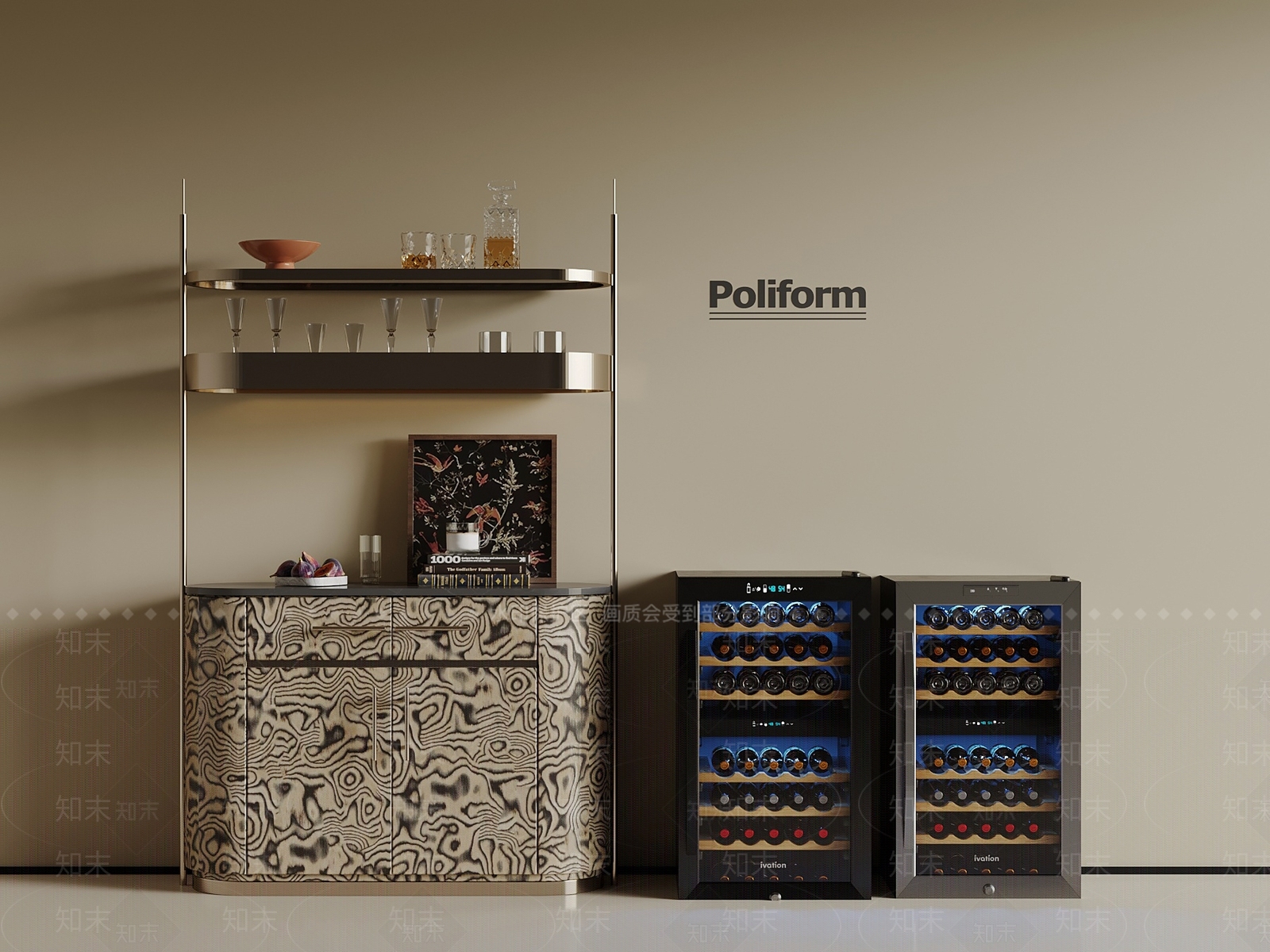 现代酒柜SU模型下载【ID:1198324379】