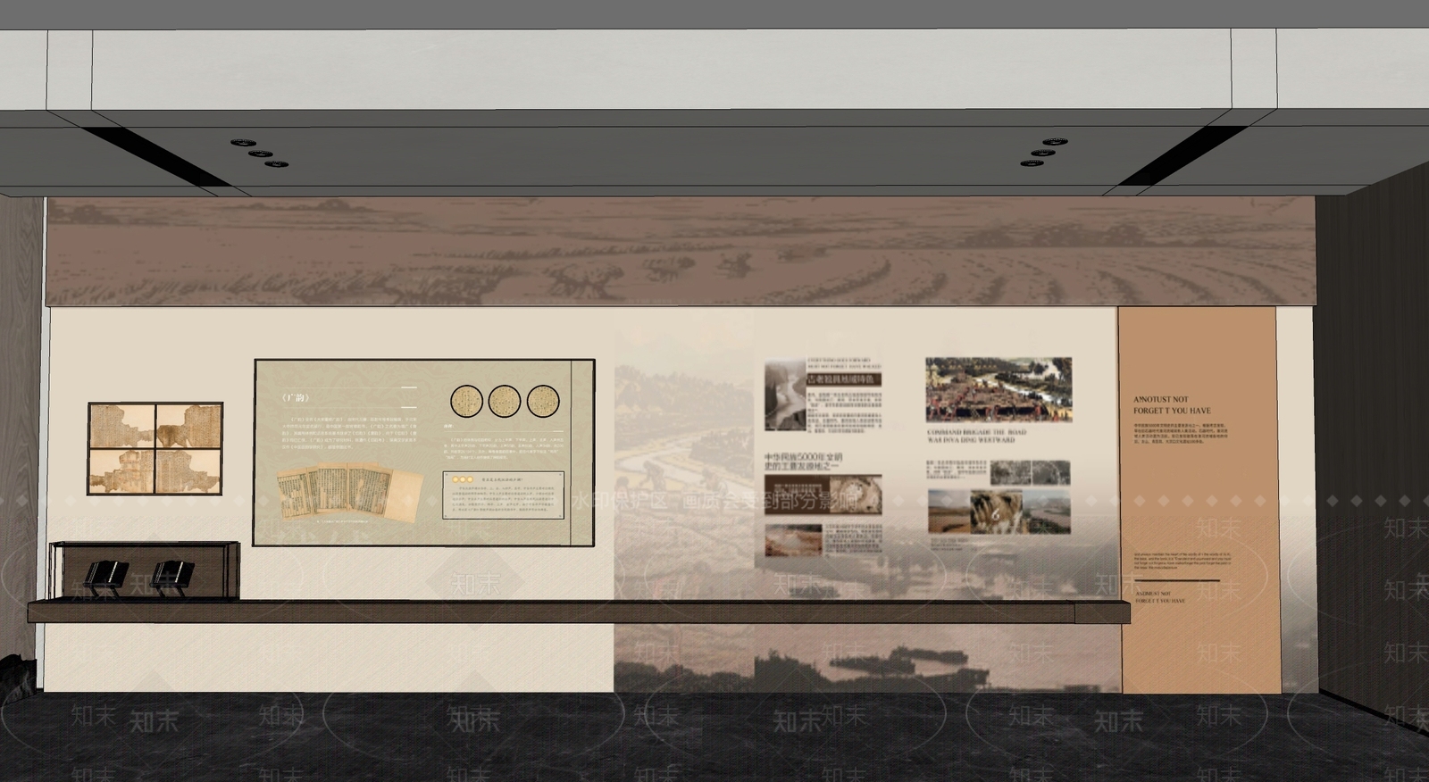 新中式民俗展厅SU模型下载【ID:1198324509】