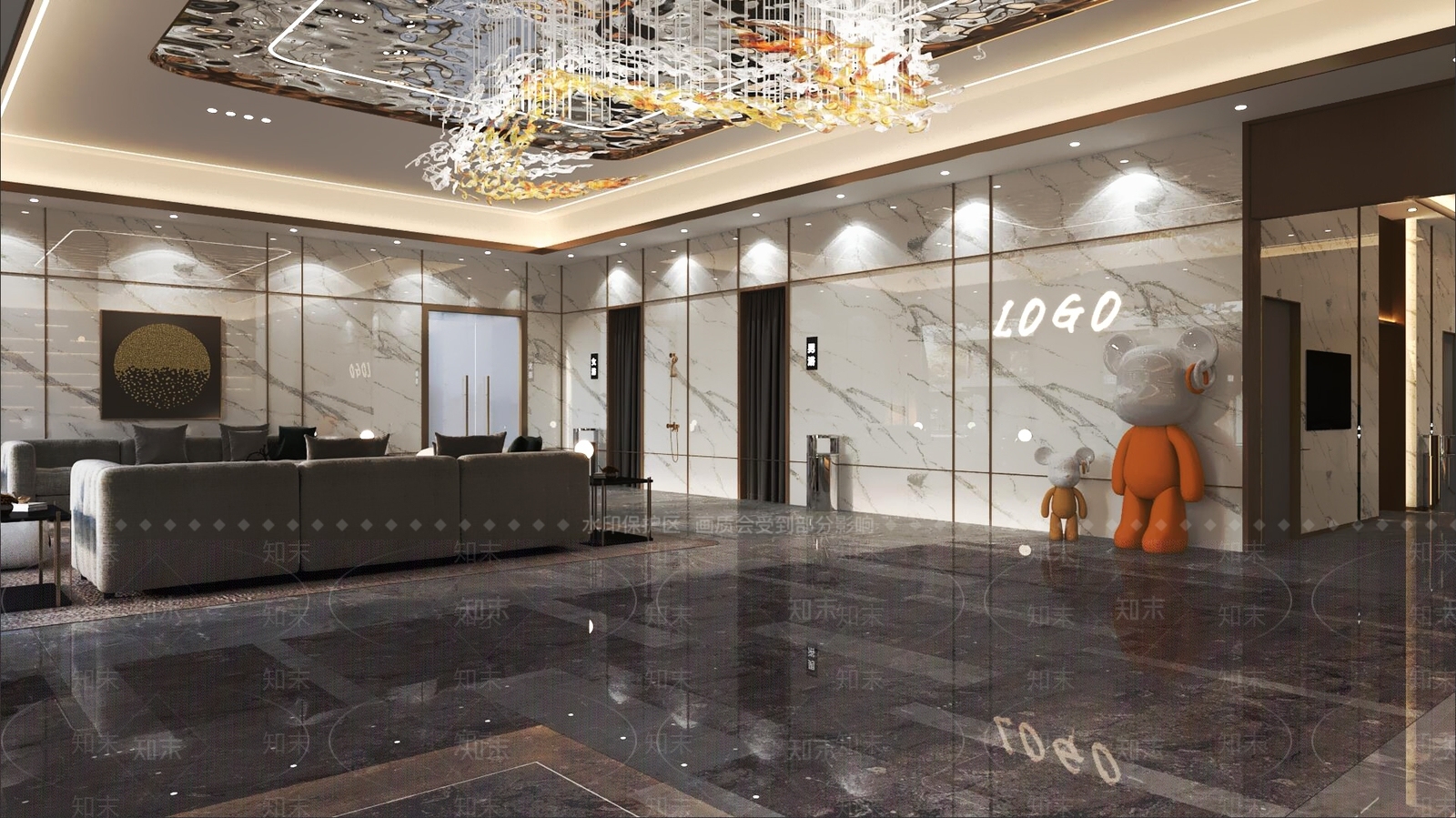 现代足浴店3D模型下载【ID:1198327256】