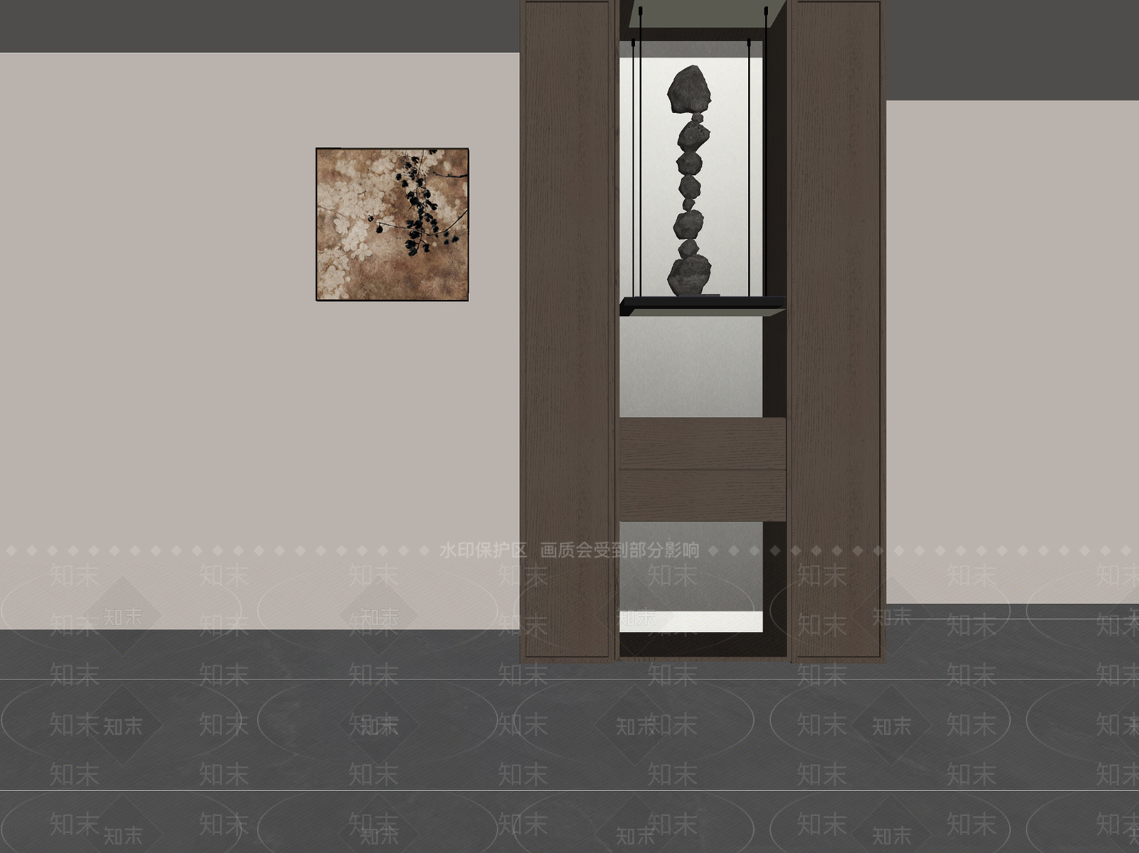 现代轻奢玄关柜SU模型下载【ID:1198326753】
