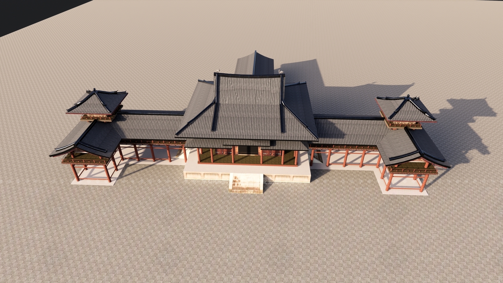 中式新中式古建筑SU模型下载【ID:1198328013】