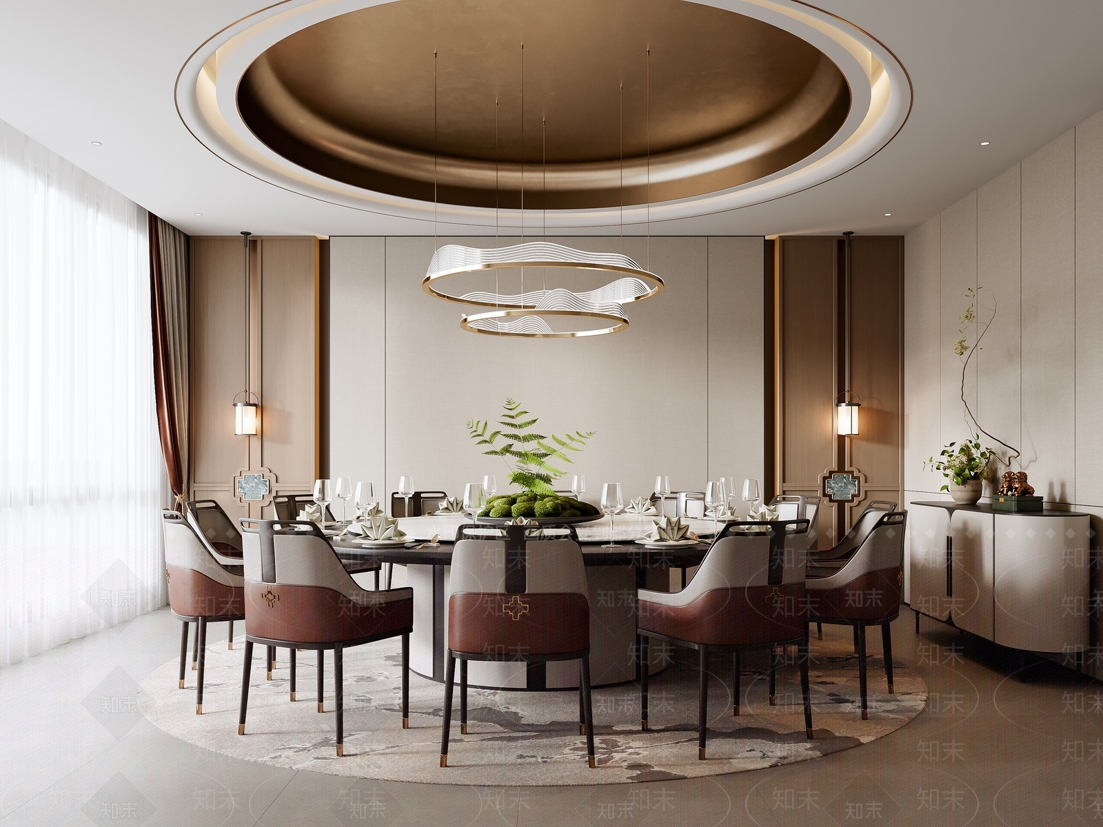 新中式中式包厢SU模型下载【ID:1198328642】