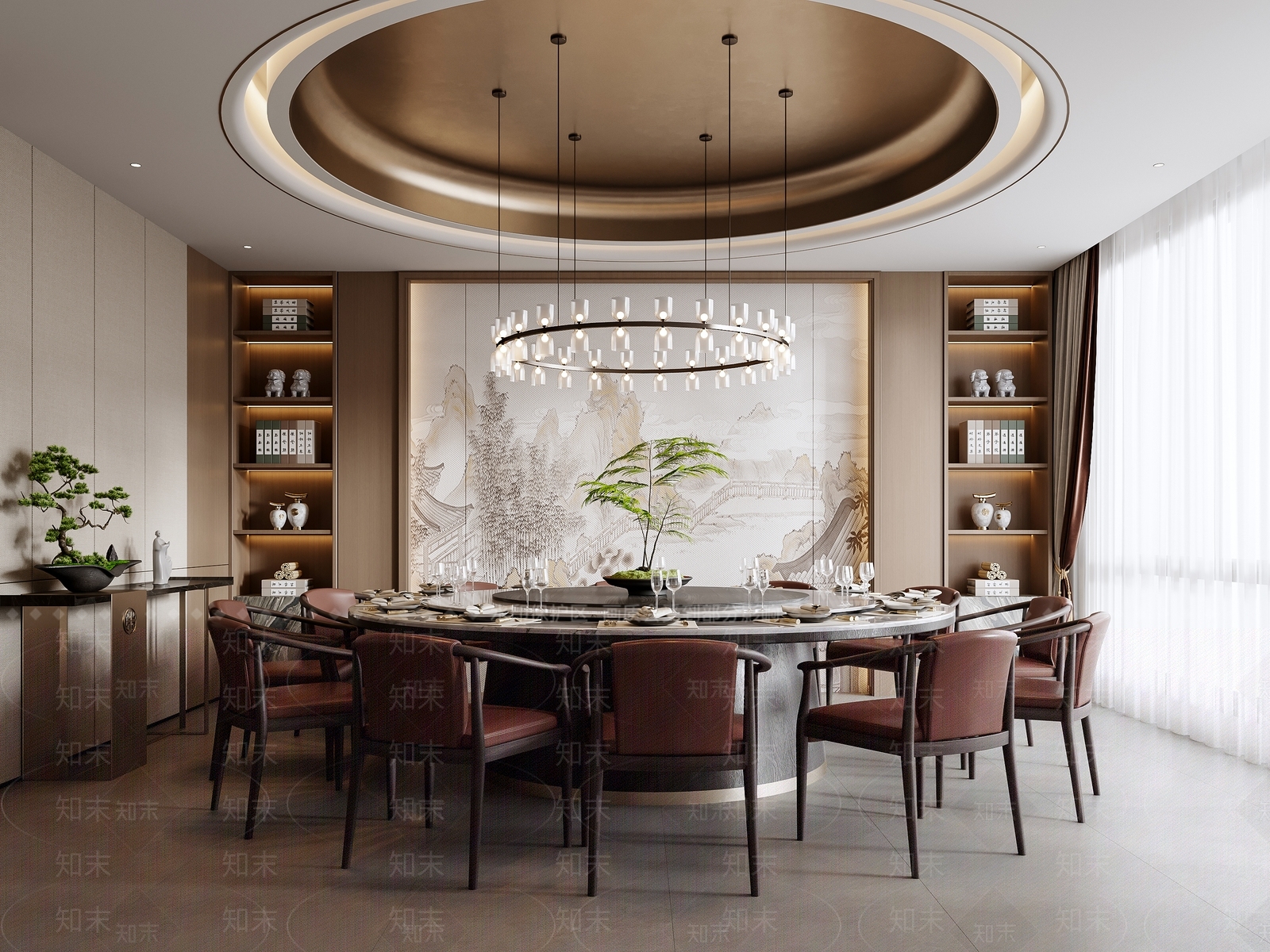 新中式中式包厢SU模型下载【ID:1198328893】