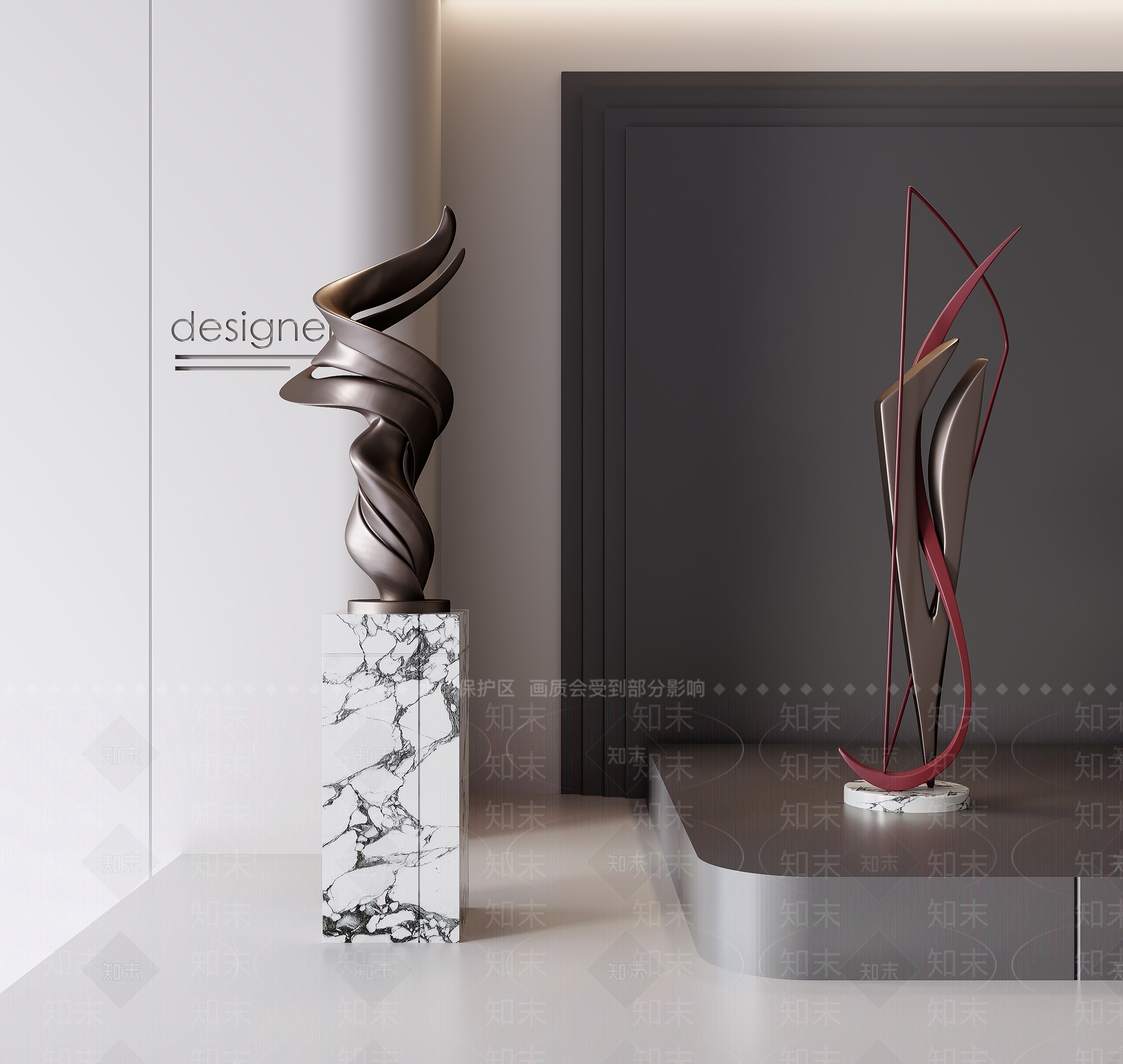 现代意式雕塑摆件3D模型下载【ID:1198332173】