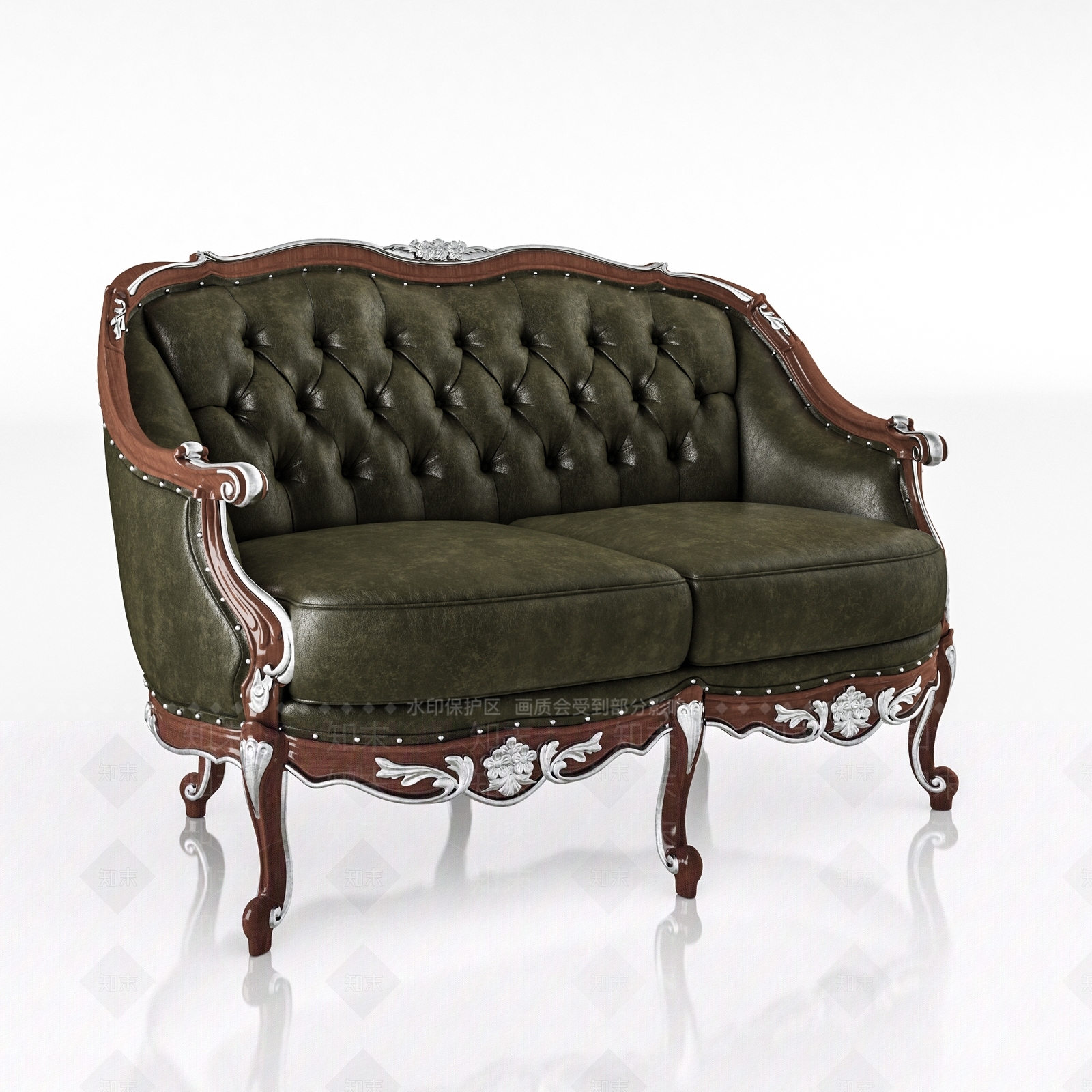 欧式法式双人沙发SU模型下载【ID:1198334122】
