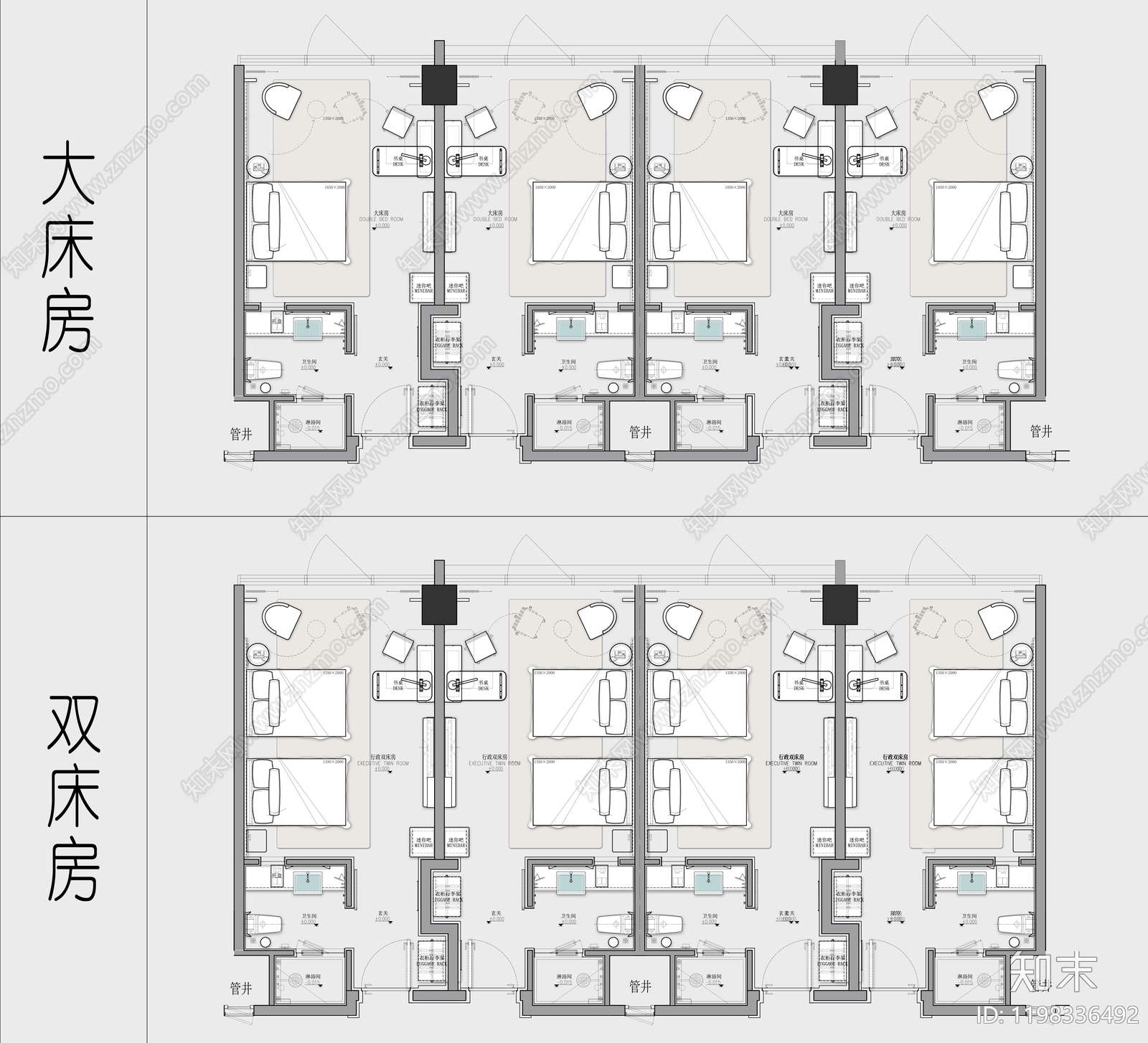 酒店客房施工图下载【ID:1198336492】