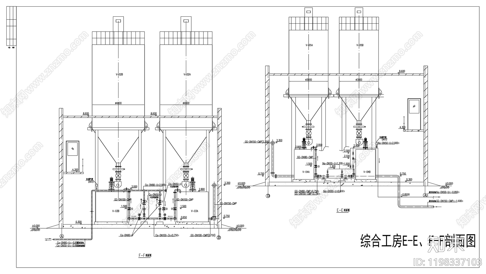 水处理cad施工图下载【ID:1198337103】