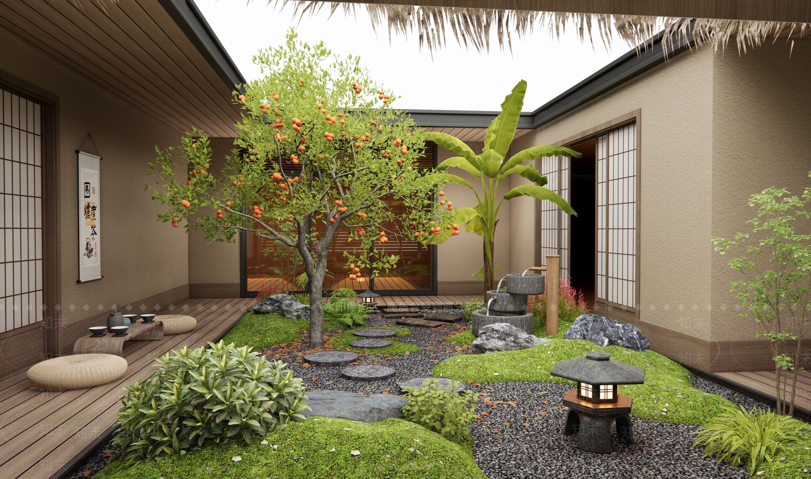 日式庭院3D模型下载【ID:1198340913】