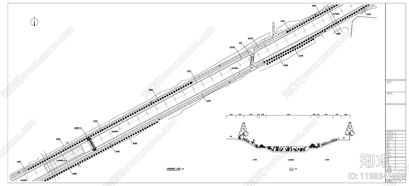 现代道路绿化cad施工图下载【ID:1198341690】