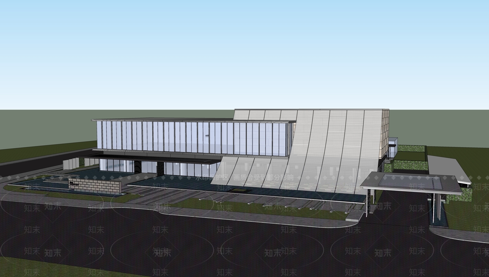 现代小公建SU模型下载【ID:1198344633】