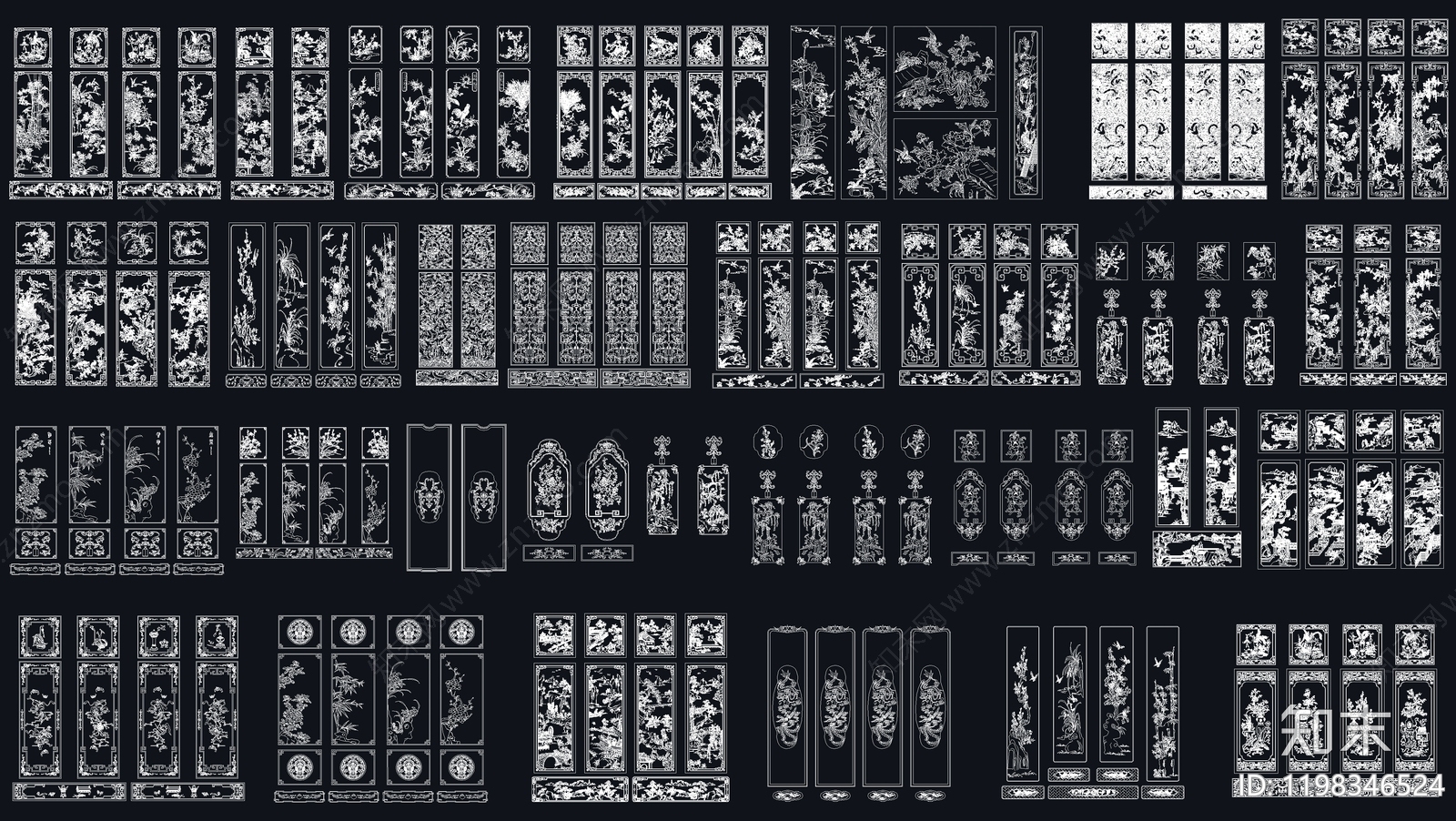 雕花施工图下载【ID:1198346524】