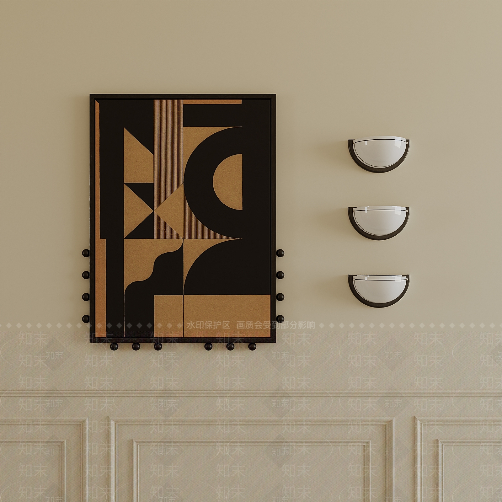 中古复古壁灯SU模型下载【ID:1198353848】