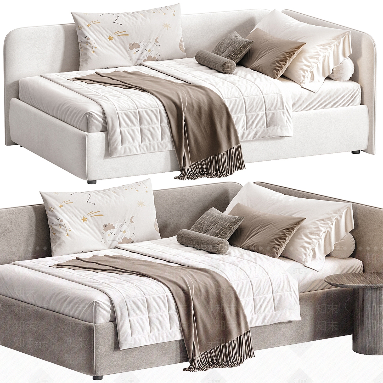 现代意式沙发床3D模型下载【ID:1198355889】