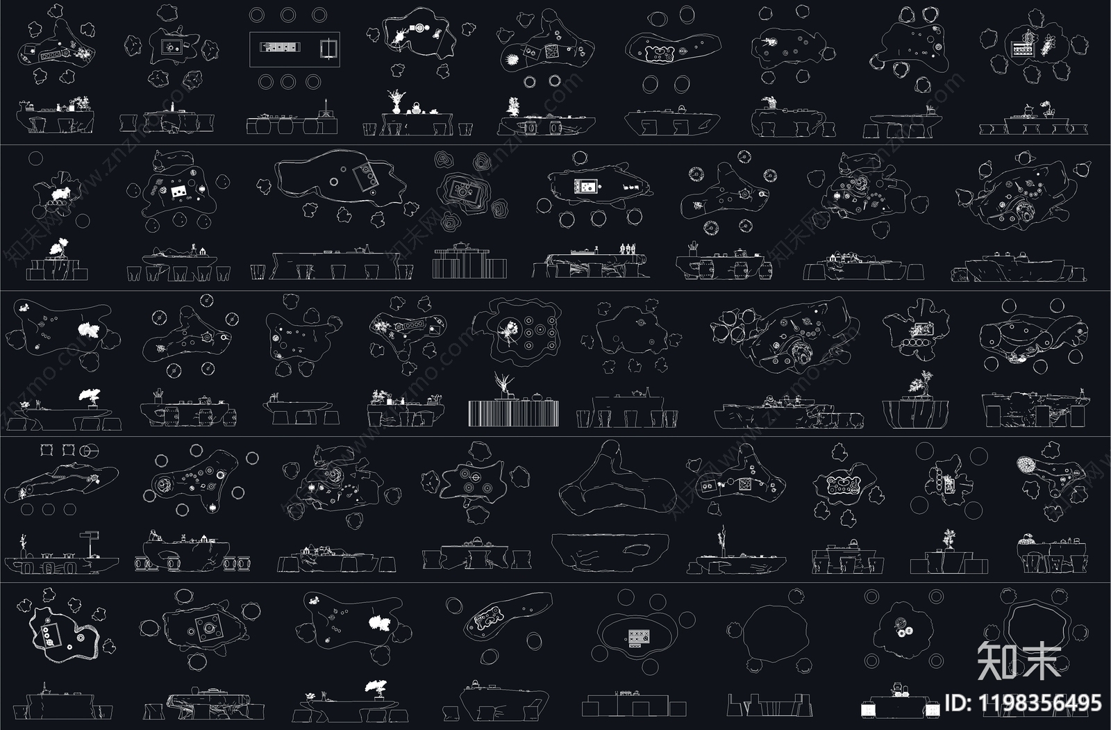 现代新中式桌子施工图下载【ID:1198356495】