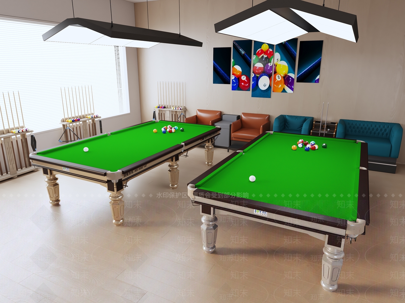 台球桌3D模型下载【ID:1198356804】