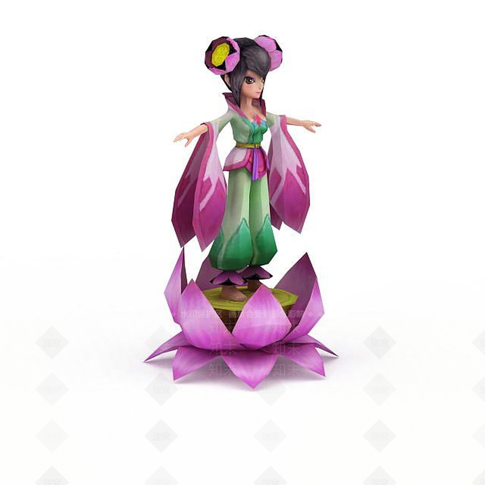现代荷花仙子3D模型下载【ID:1198359190】