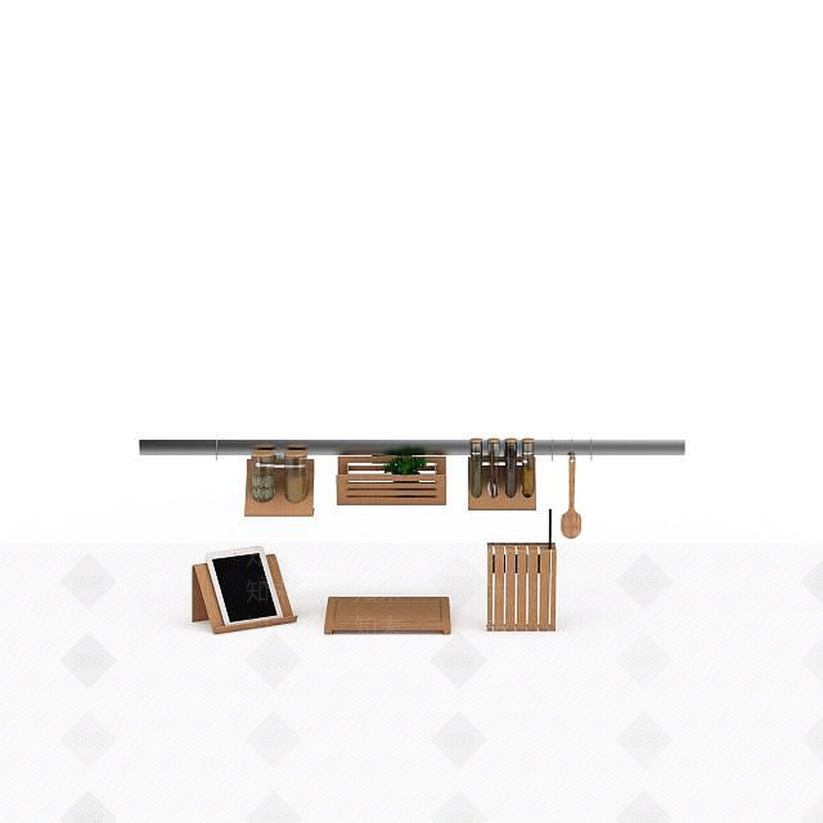 现代厨房用品3D模型下载【ID:1198359693】