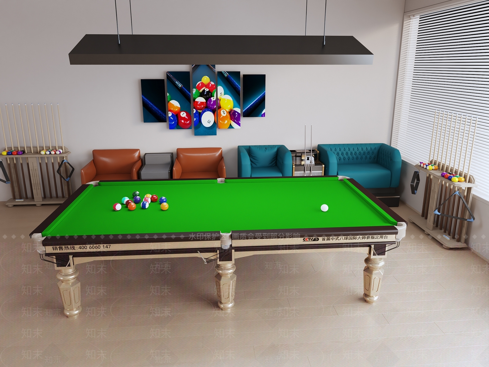 台球桌3D模型下载【ID:1198359629】