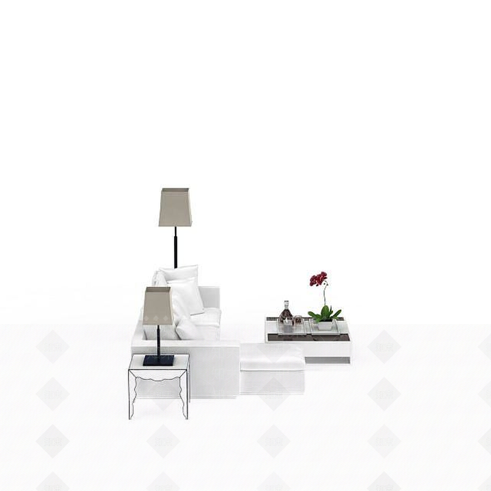 现代简约风格沙发3D模型下载【ID:1198359728】