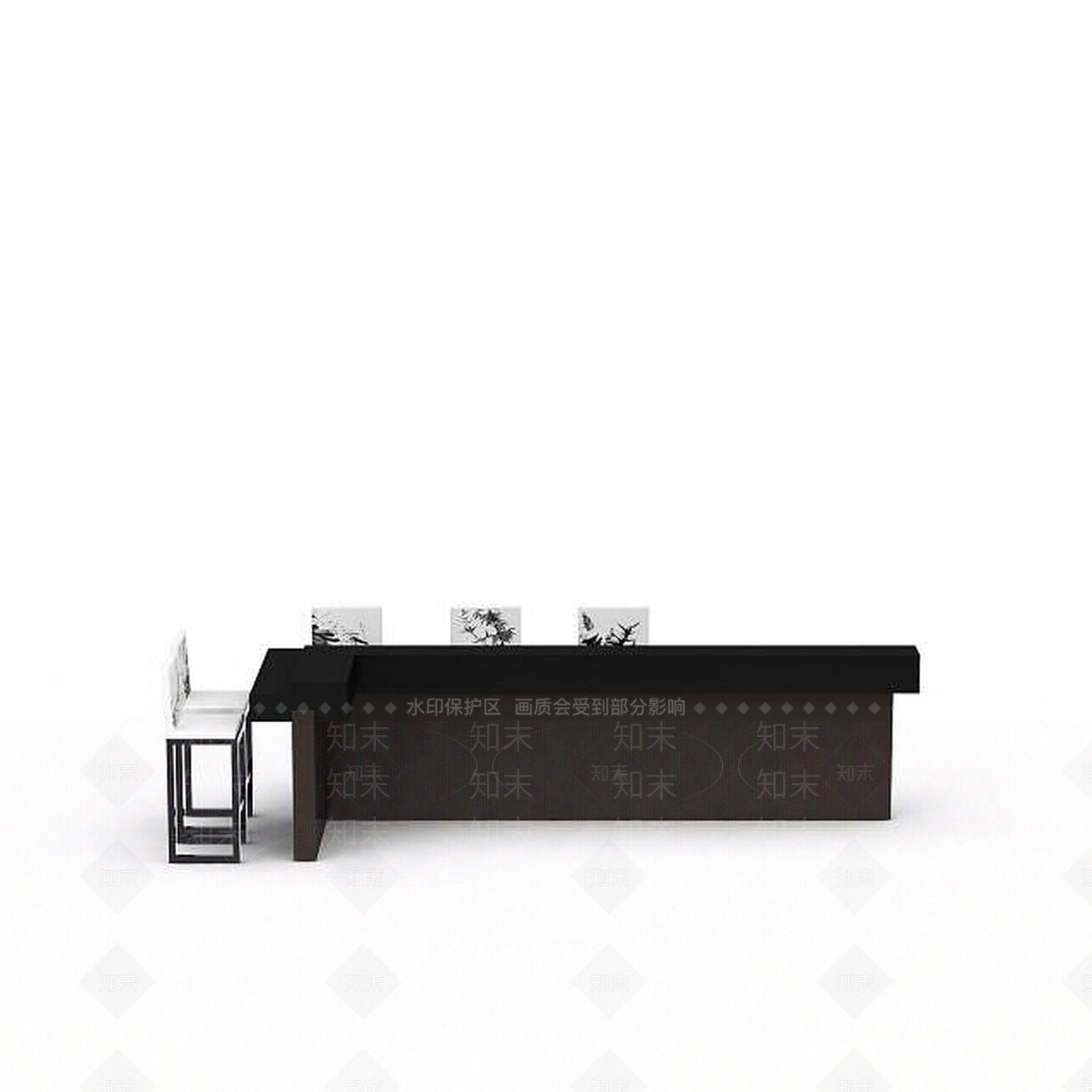 现代餐厅桌椅组合3D模型下载【ID:1198360460】