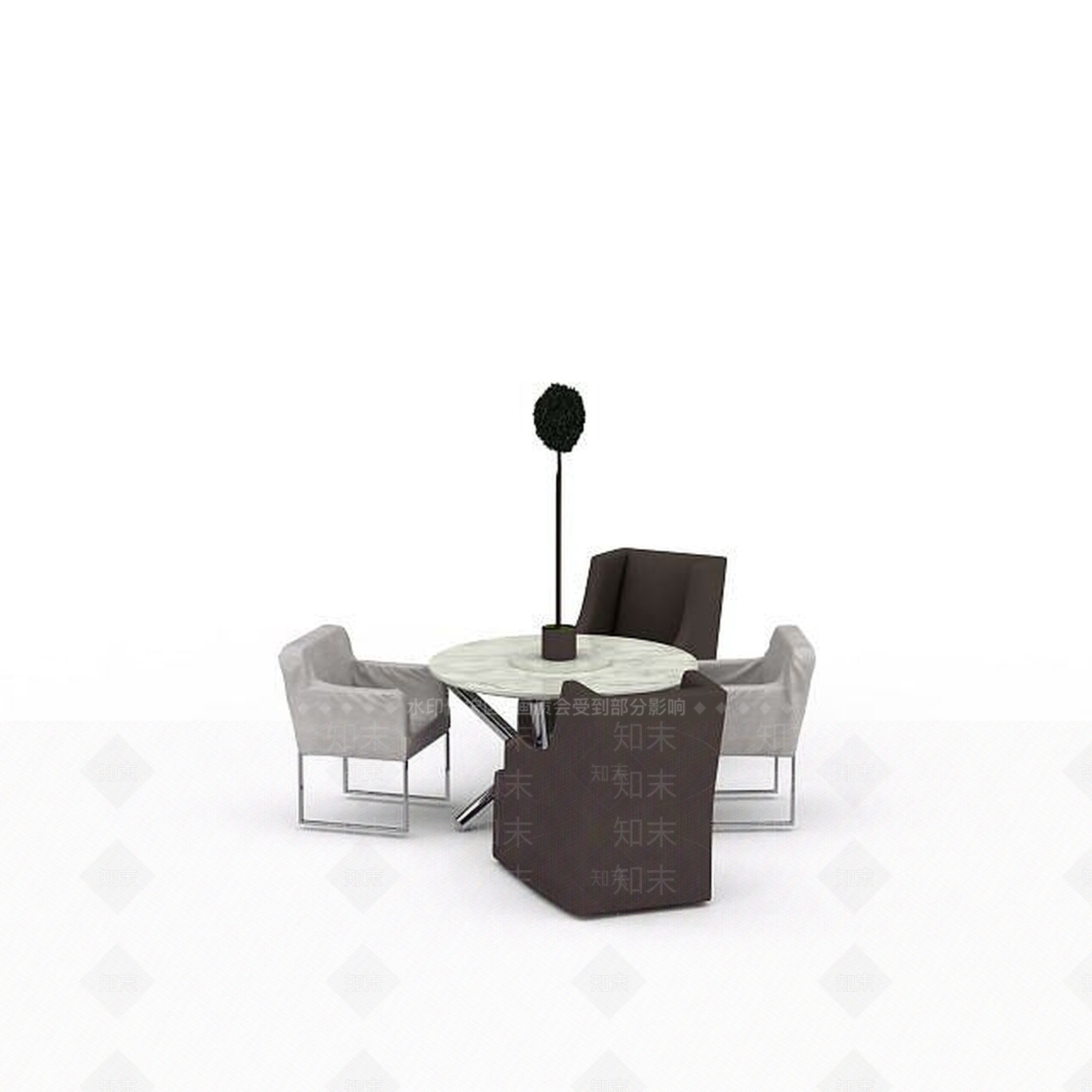 现代桌椅组合3D模型下载【ID:1198360683】