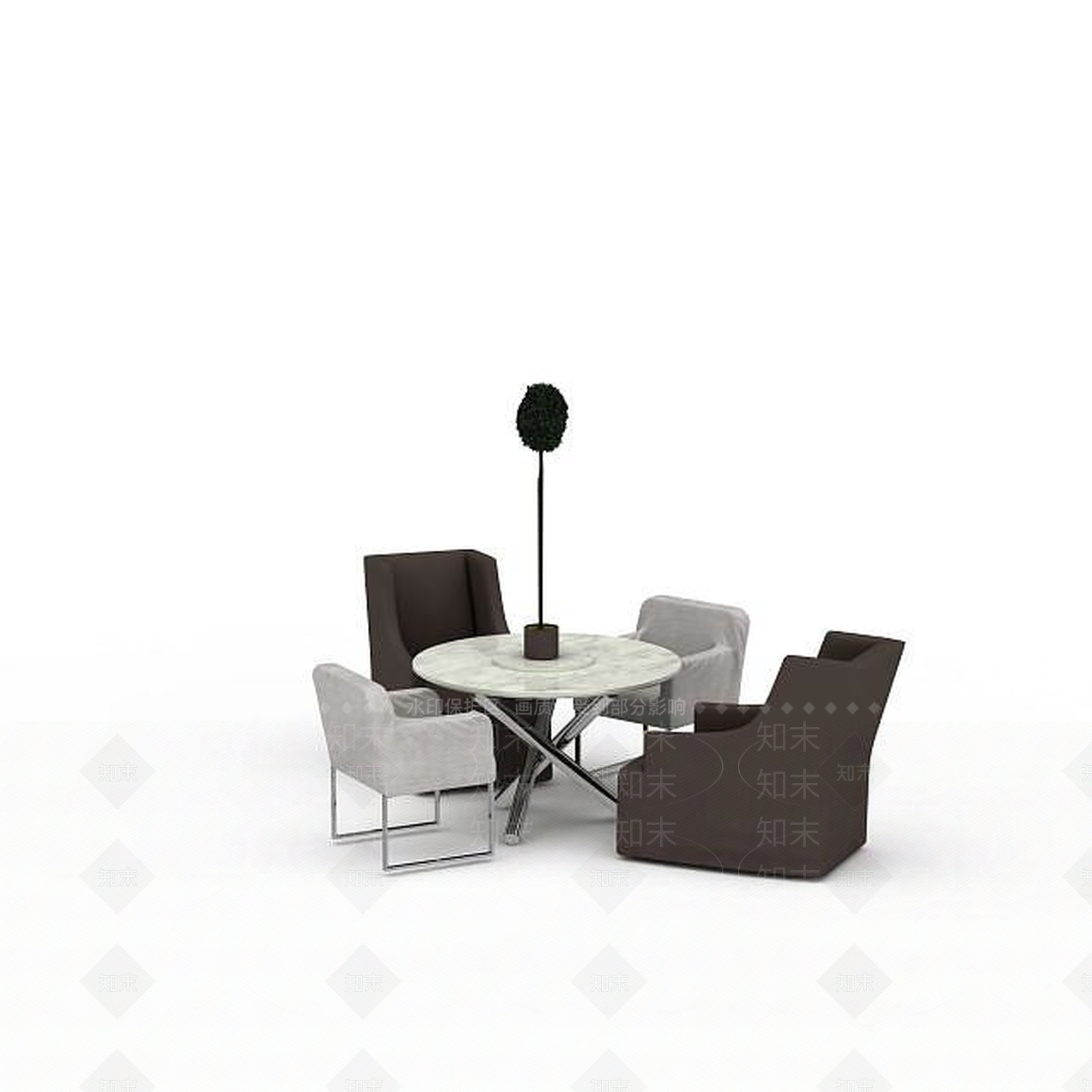 现代桌椅组合3D模型下载【ID:1198360683】