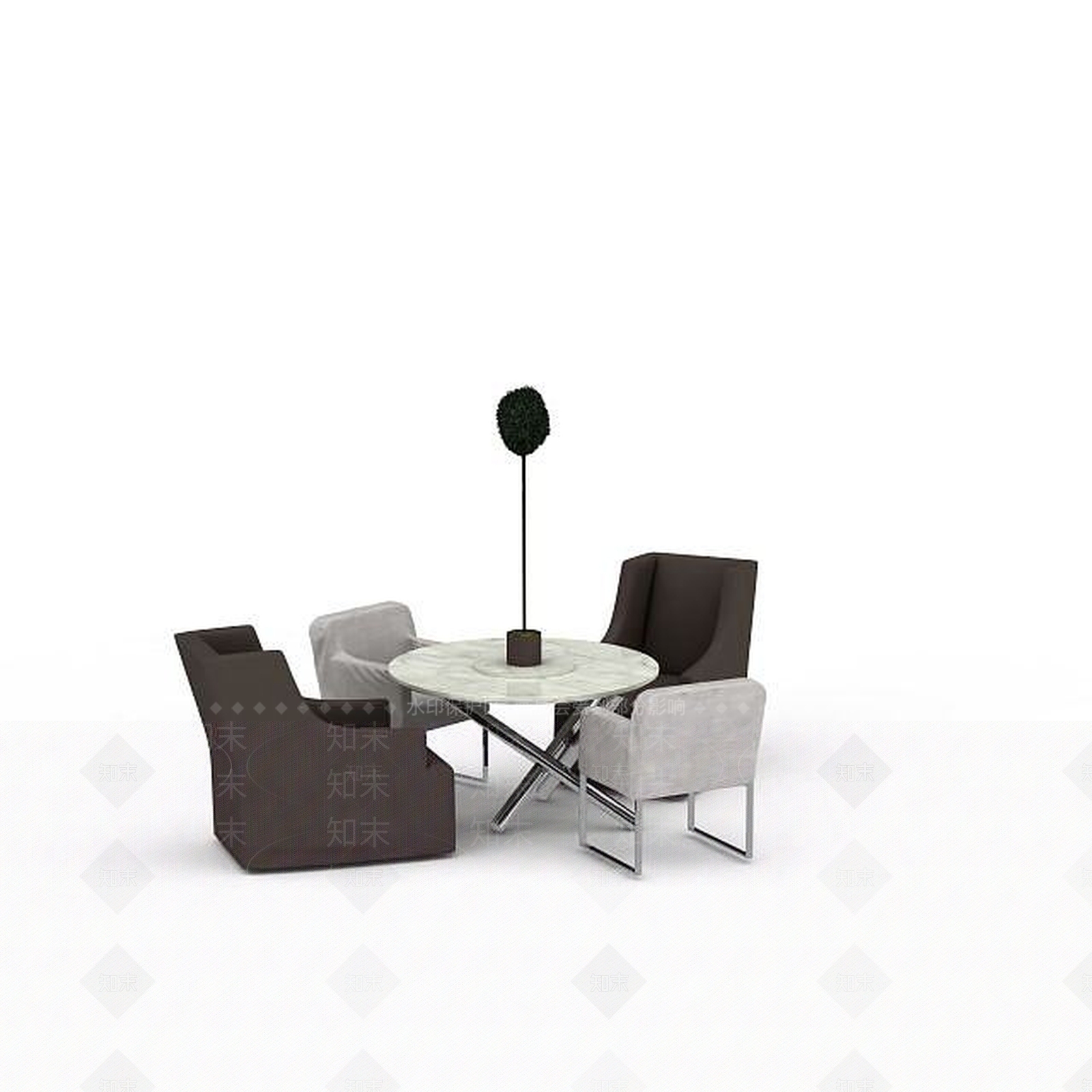 现代桌椅组合3D模型下载【ID:1198360683】