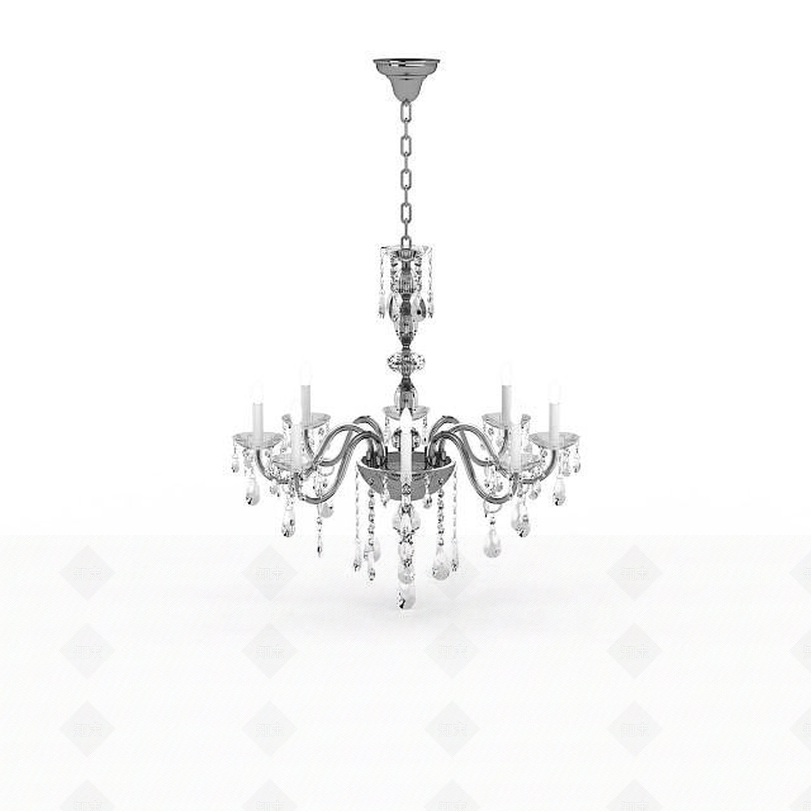 现代客厅水晶吊灯3D模型下载【ID:1198361434】