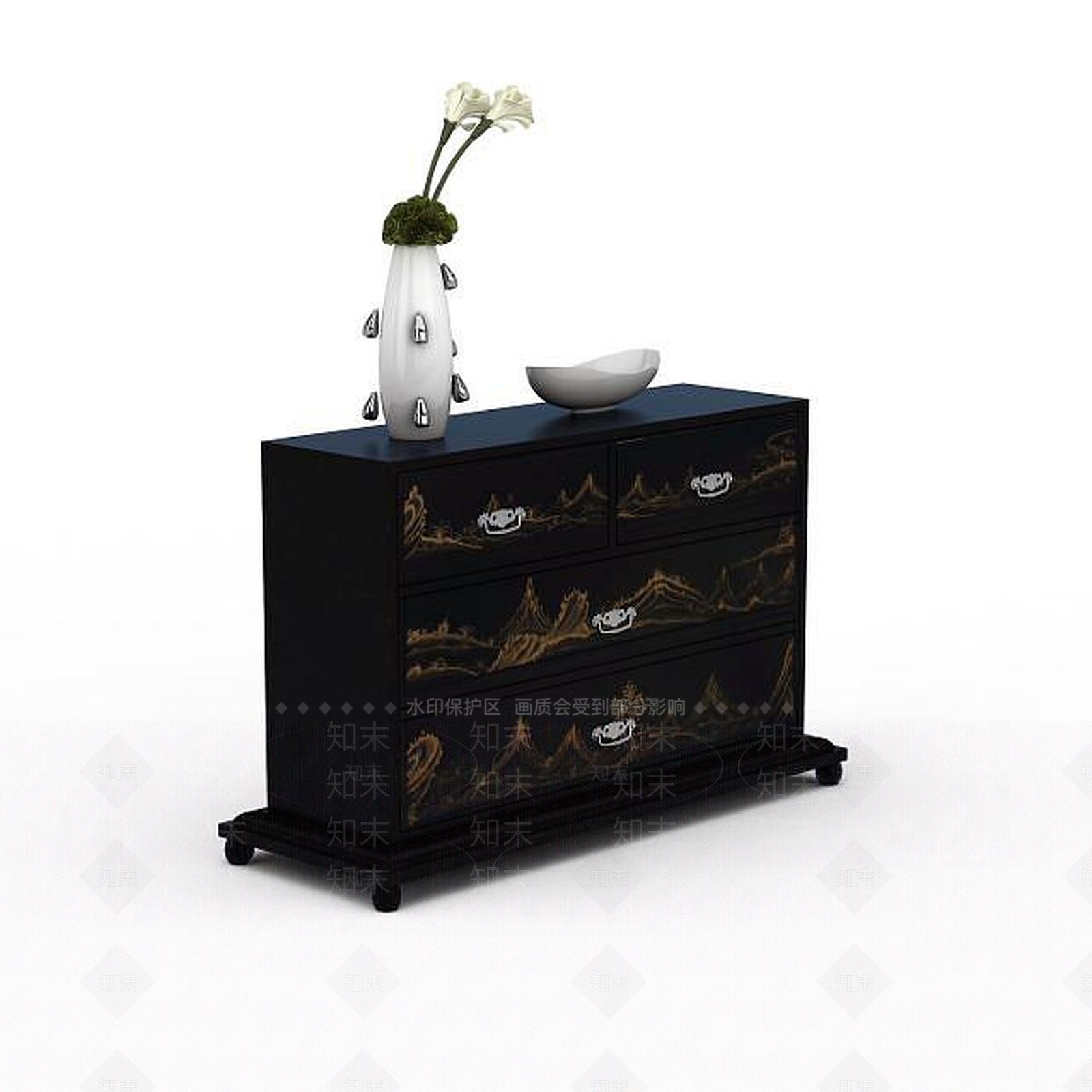 现代客厅休闲柜子3D模型下载【ID:1198361690】