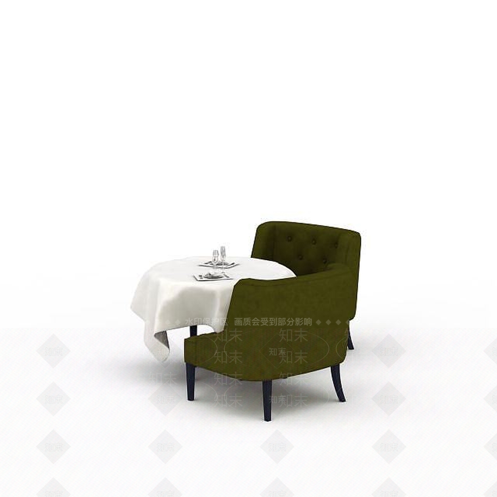 现代风格桌椅组合3D模型下载【ID:1198361867】