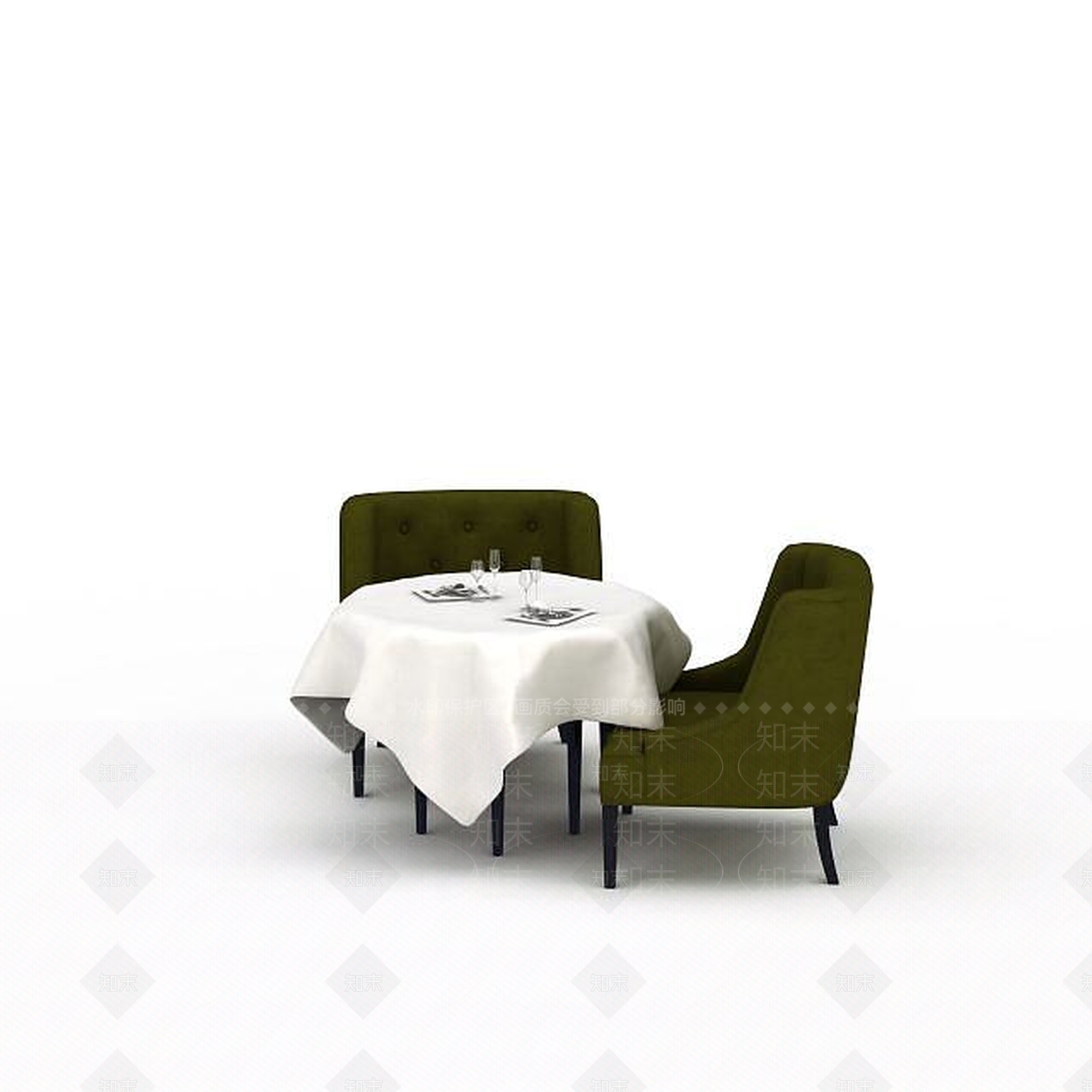 现代风格桌椅组合3D模型下载【ID:1198361867】