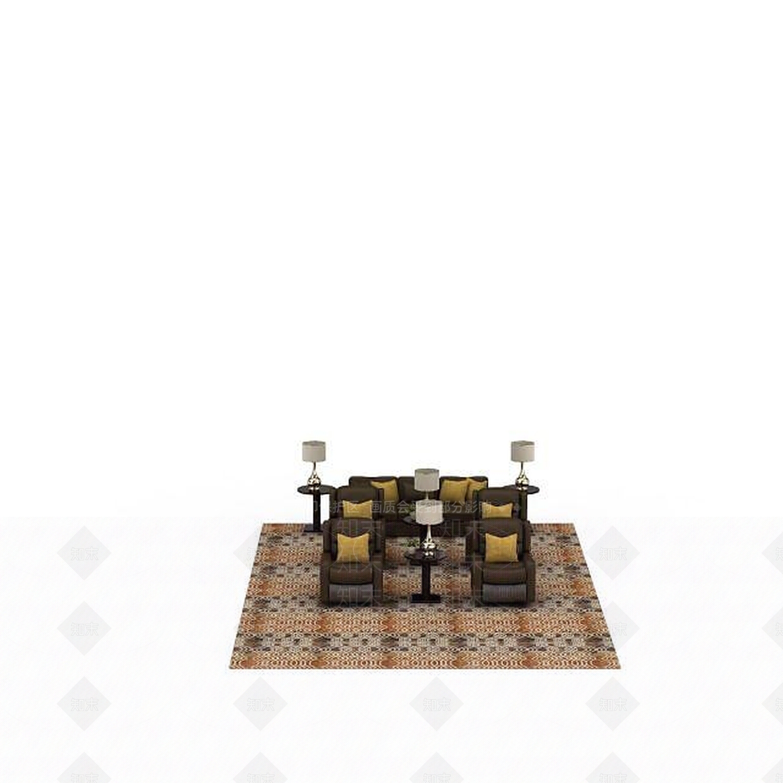 现代客厅休闲沙发3D模型下载【ID:1198362459】