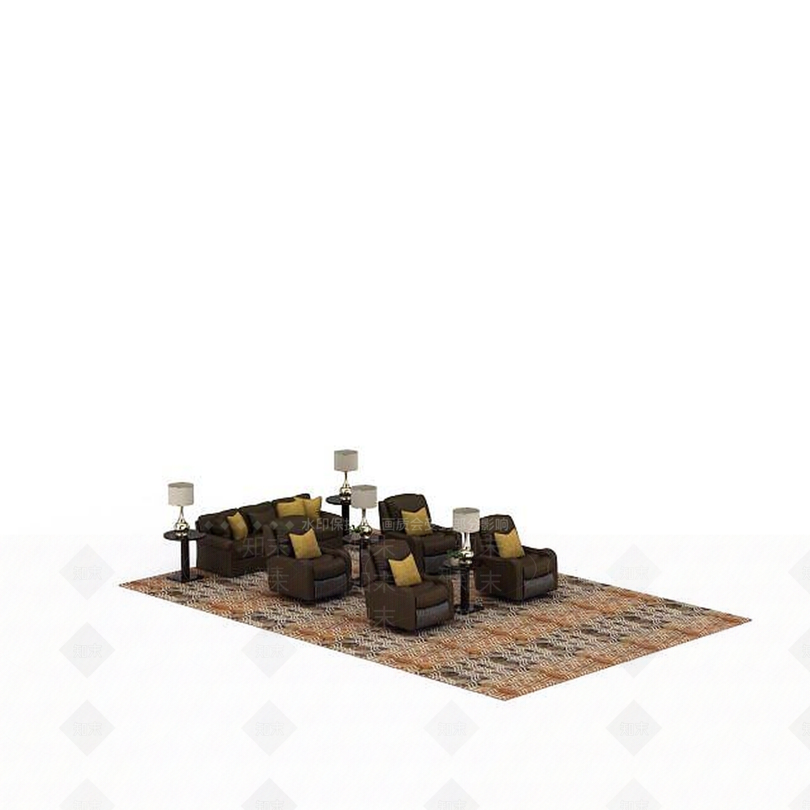 现代客厅休闲沙发3D模型下载【ID:1198362459】