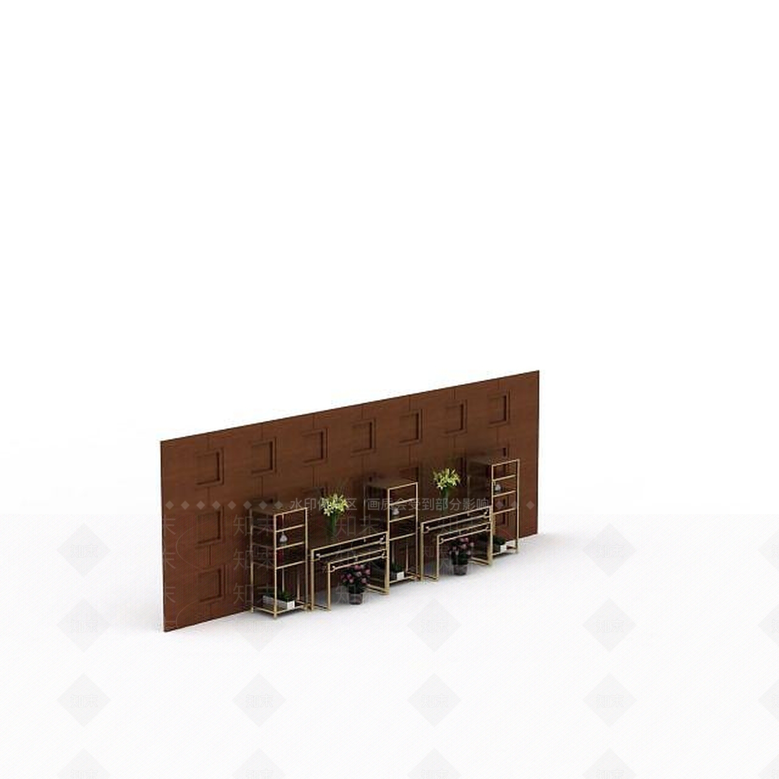 现代客厅展示柜3D模型下载【ID:1198362872】