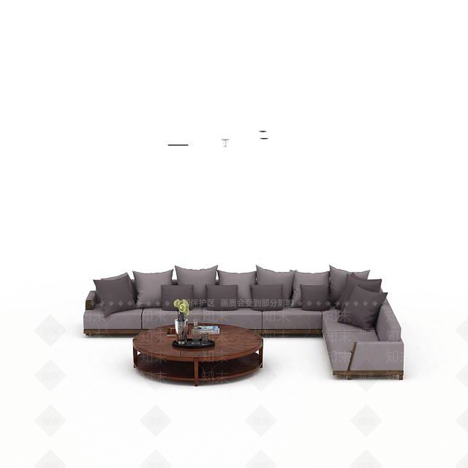 现代客厅转角沙发3D模型下载【ID:1198363437】