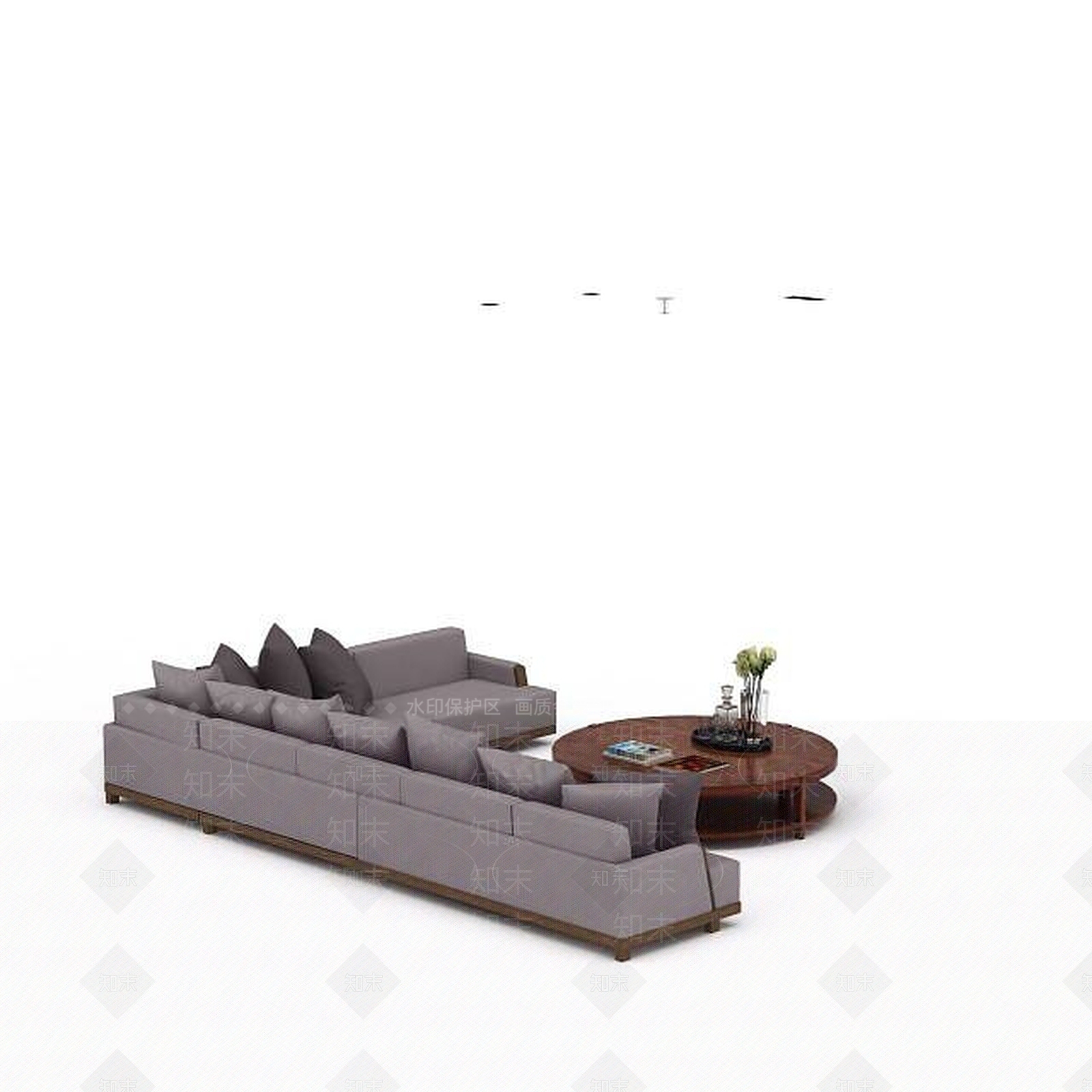 现代客厅转角沙发3D模型下载【ID:1198363437】